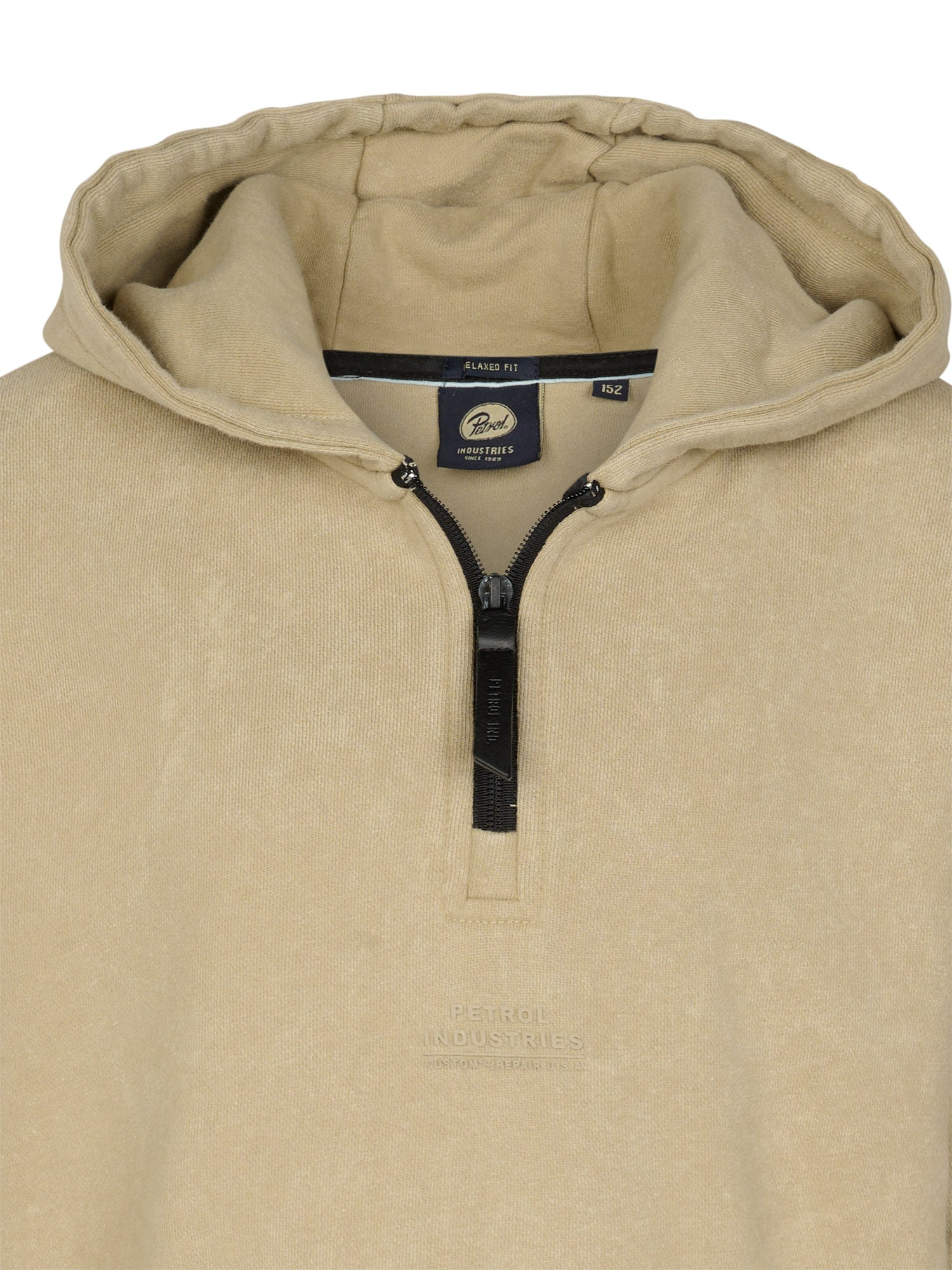 Petrol Industries Boys Sweater Hooded Zip Relaxed Fit Light Tan