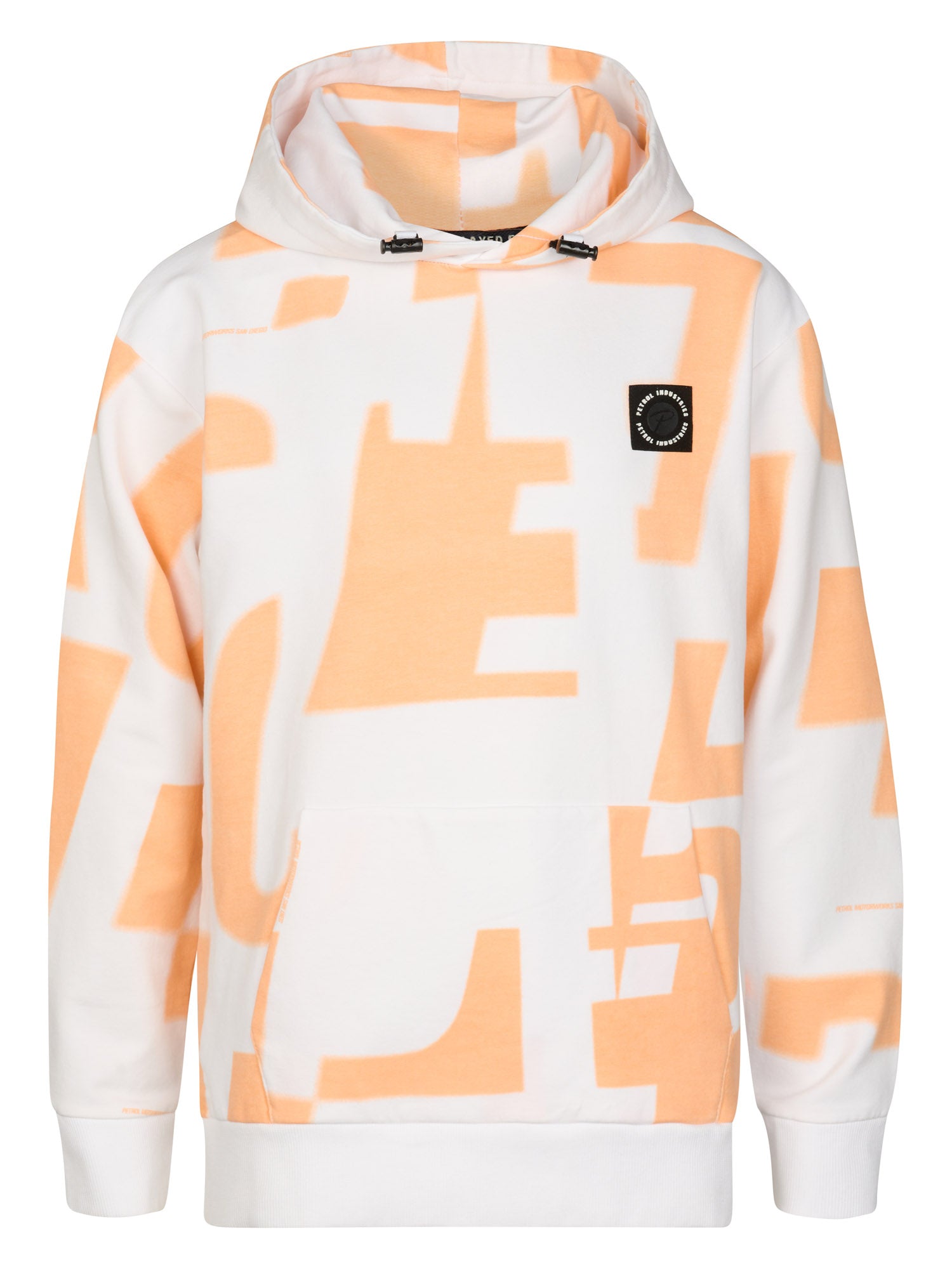 Petrol Industries Boys Sweater Hooded All-Over Print Relaxed Fit Bright White