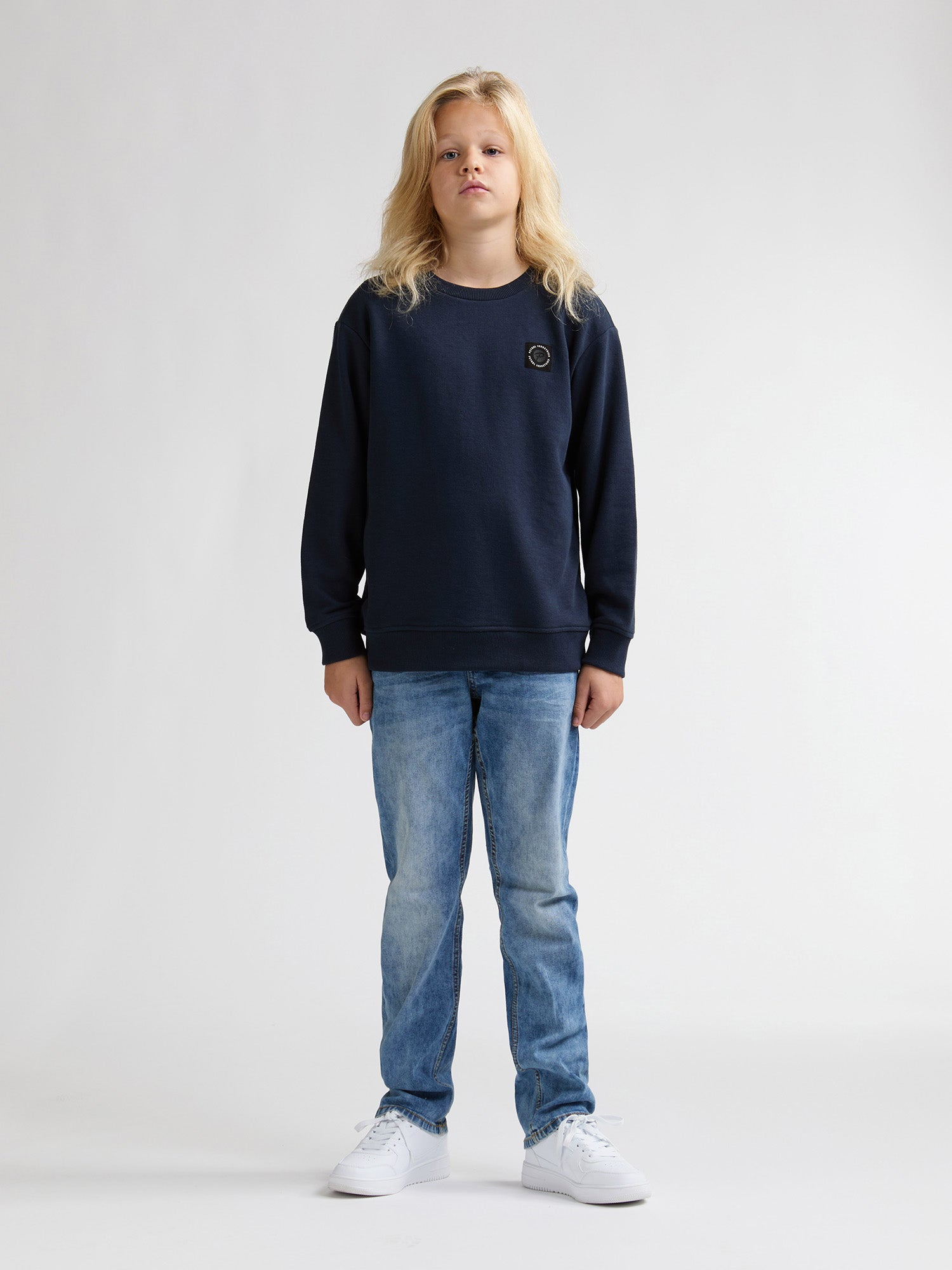 Petrol Industries Boys Sweater Round Neck Relaxed Fit Navy Blue