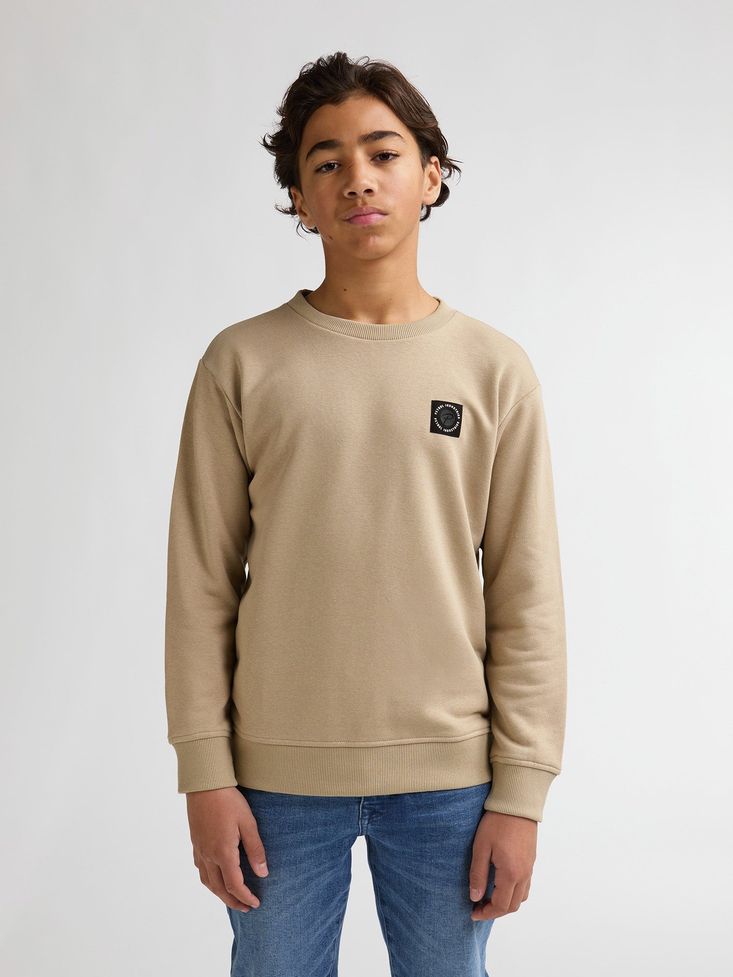 Petrol Industries Boys Sweater Round Neck Relaxed Fit Light Tan