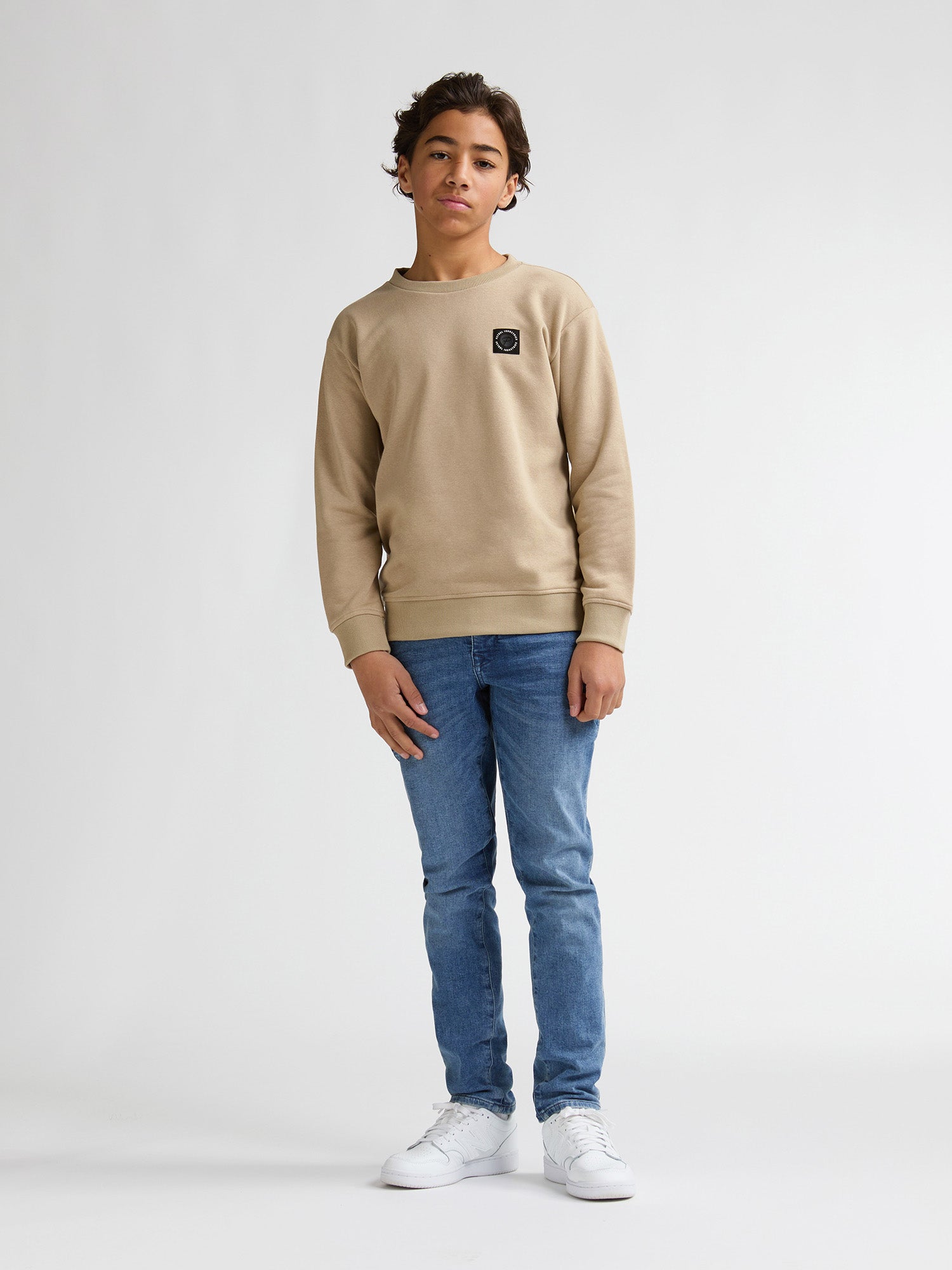 Petrol Industries Boys Sweater Round Neck Relaxed Fit Light Tan