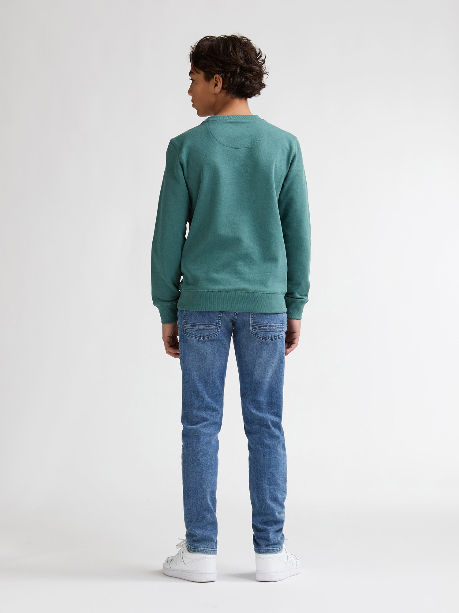Petrol Industries Boys Sweater Round Neck Print Regular Fit Oil Green