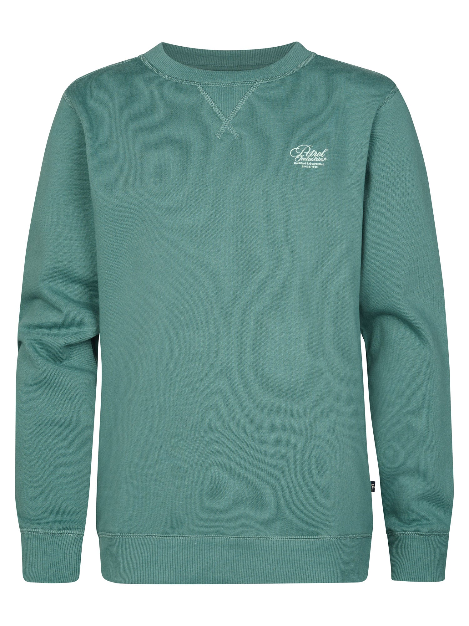 Petrol Industries Boys Sweater Round Neck Print Regular Fit Oil Green