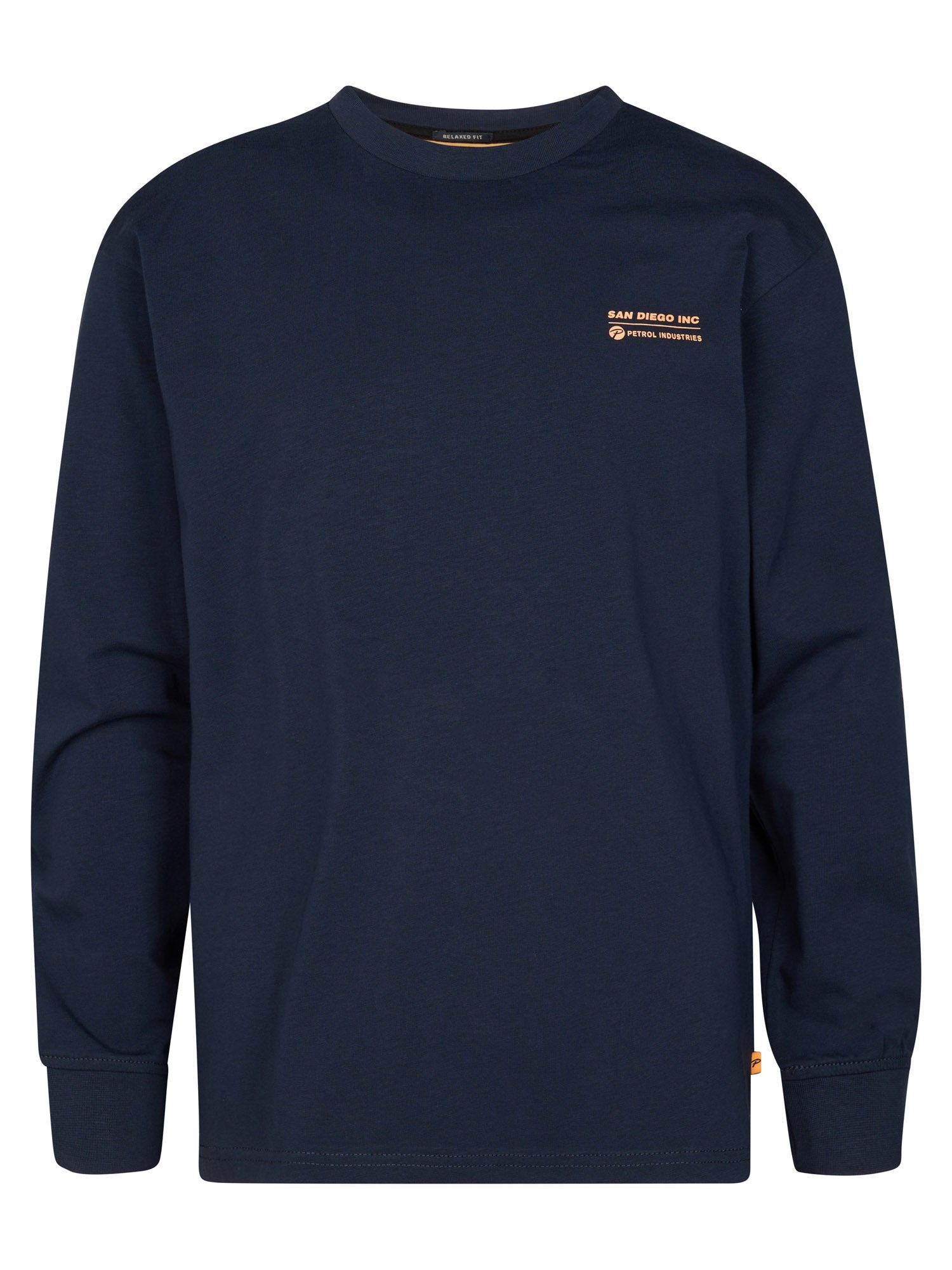 Petrol Industries Boys T-Shirt Long Sleeve Round Neck Relaxed Fit Navy Blue