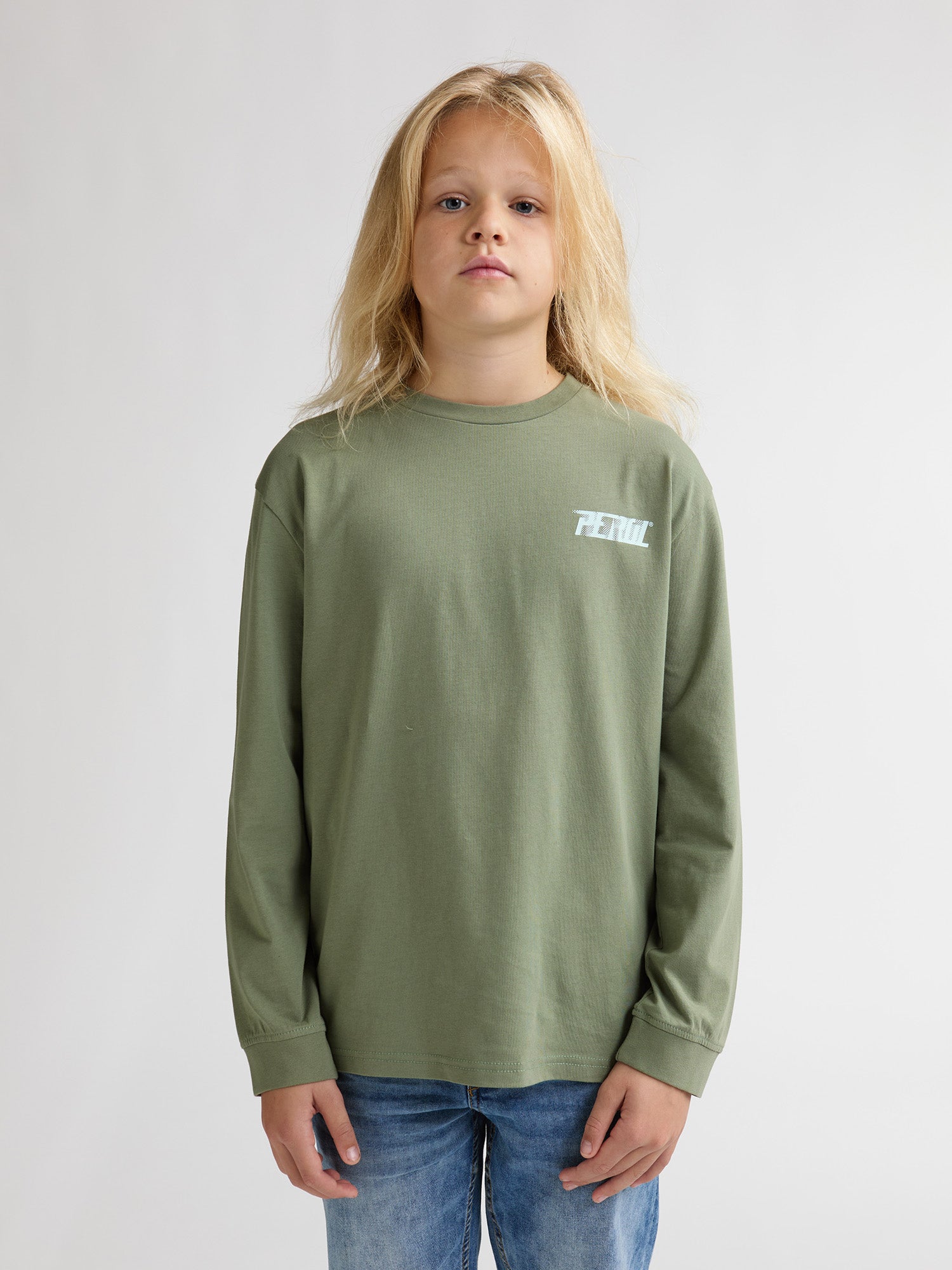 Petrol Industries Boys T-Shirt Long Sleeve Classic Print Relaxed Fit Sage