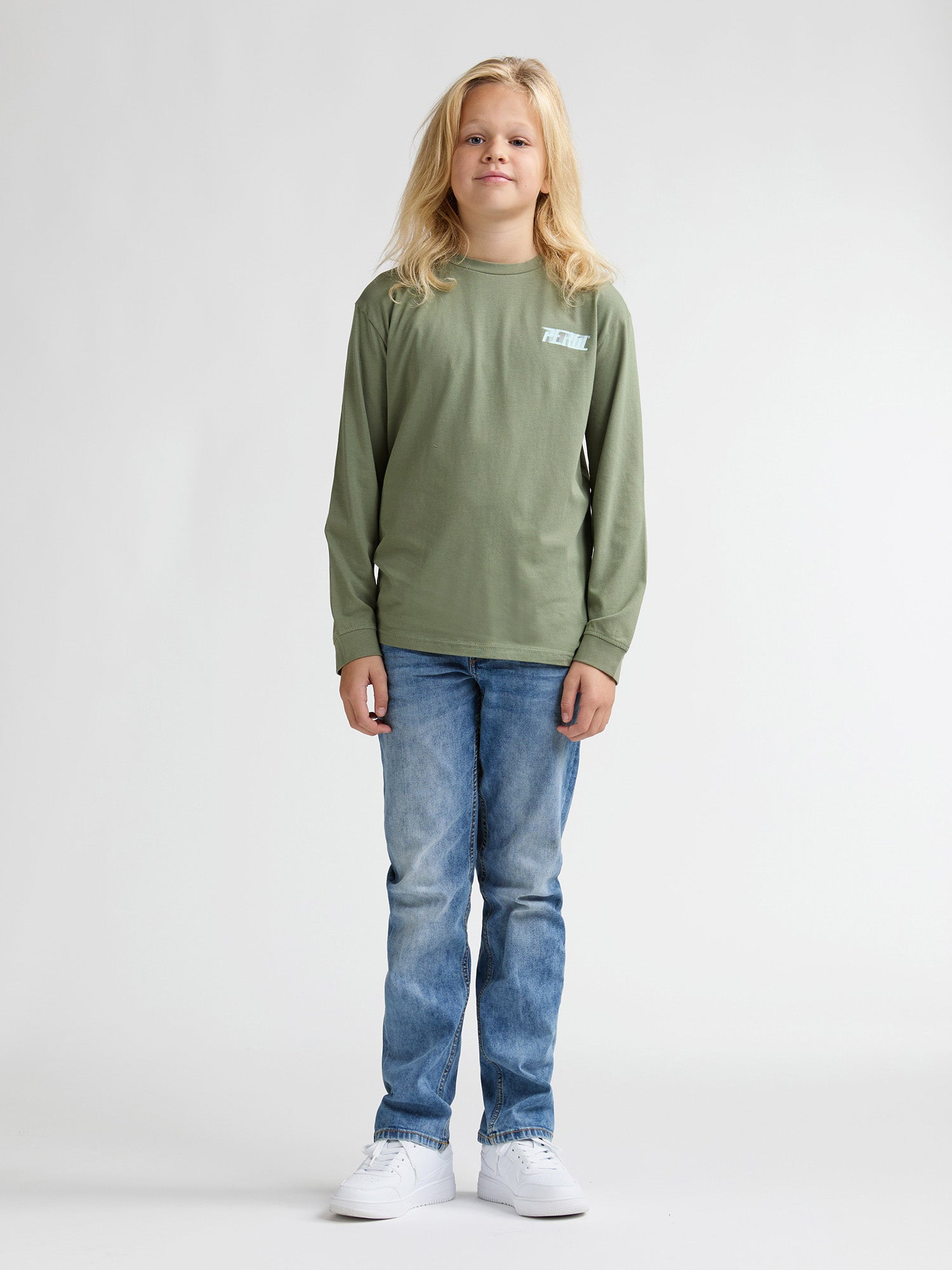 Petrol Industries Boys T-Shirt Long Sleeve Classic Print Relaxed Fit Sage