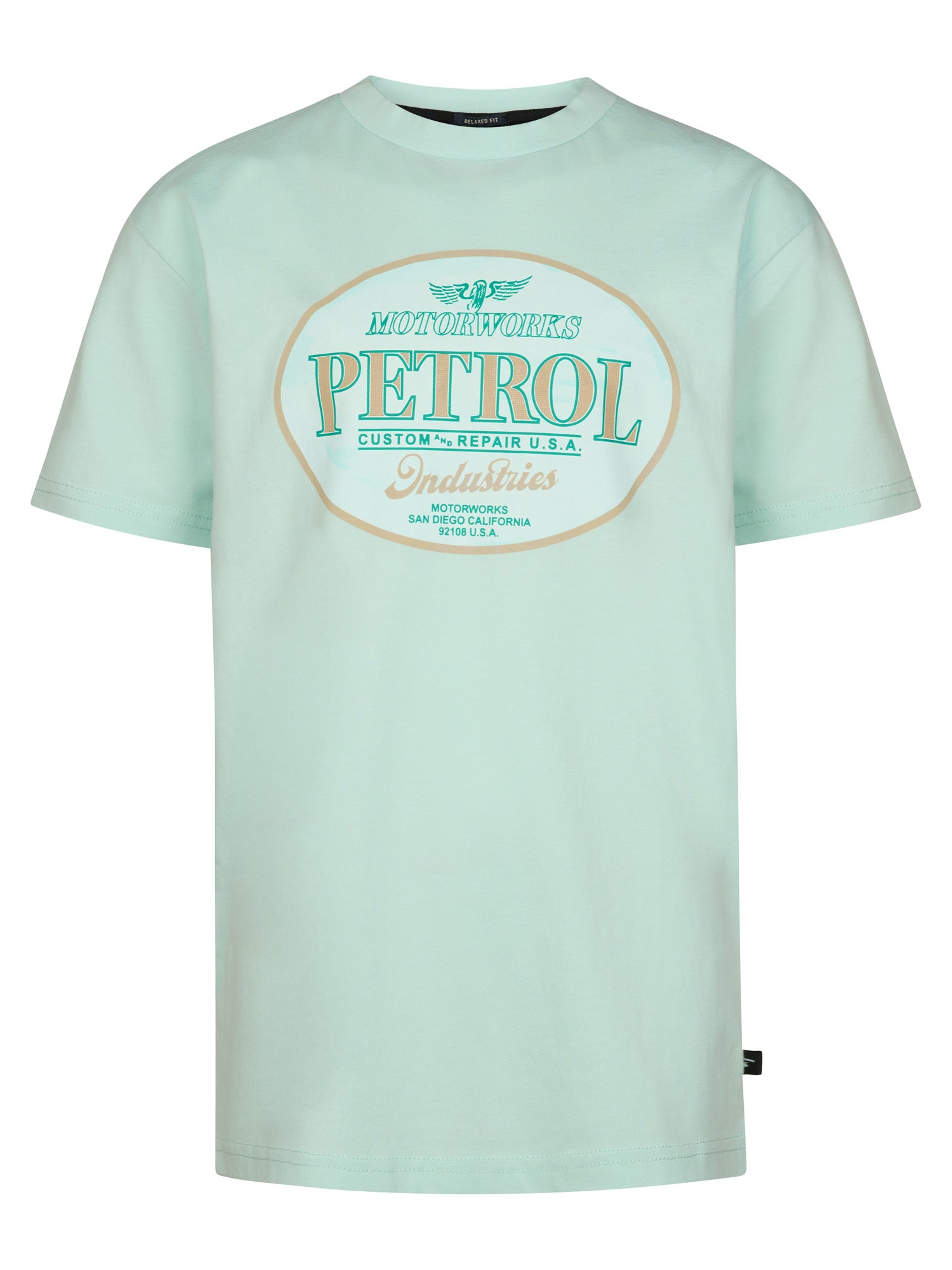 Petrol Industries Boys T-Shirt Short Sleeve Classic Print Relaxed Fit Cool Mint