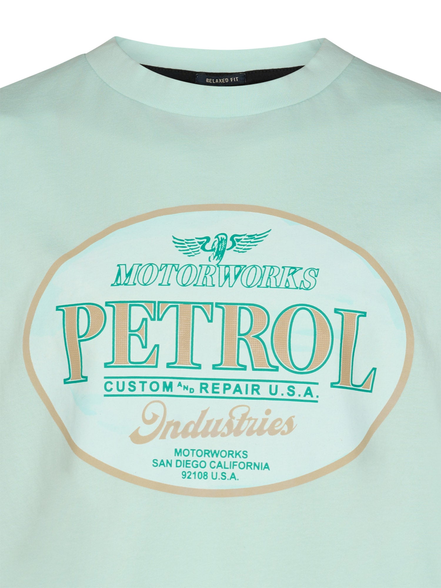 Petrol Industries Boys T-Shirt Short Sleeve Classic Print Relaxed Fit Cool Mint