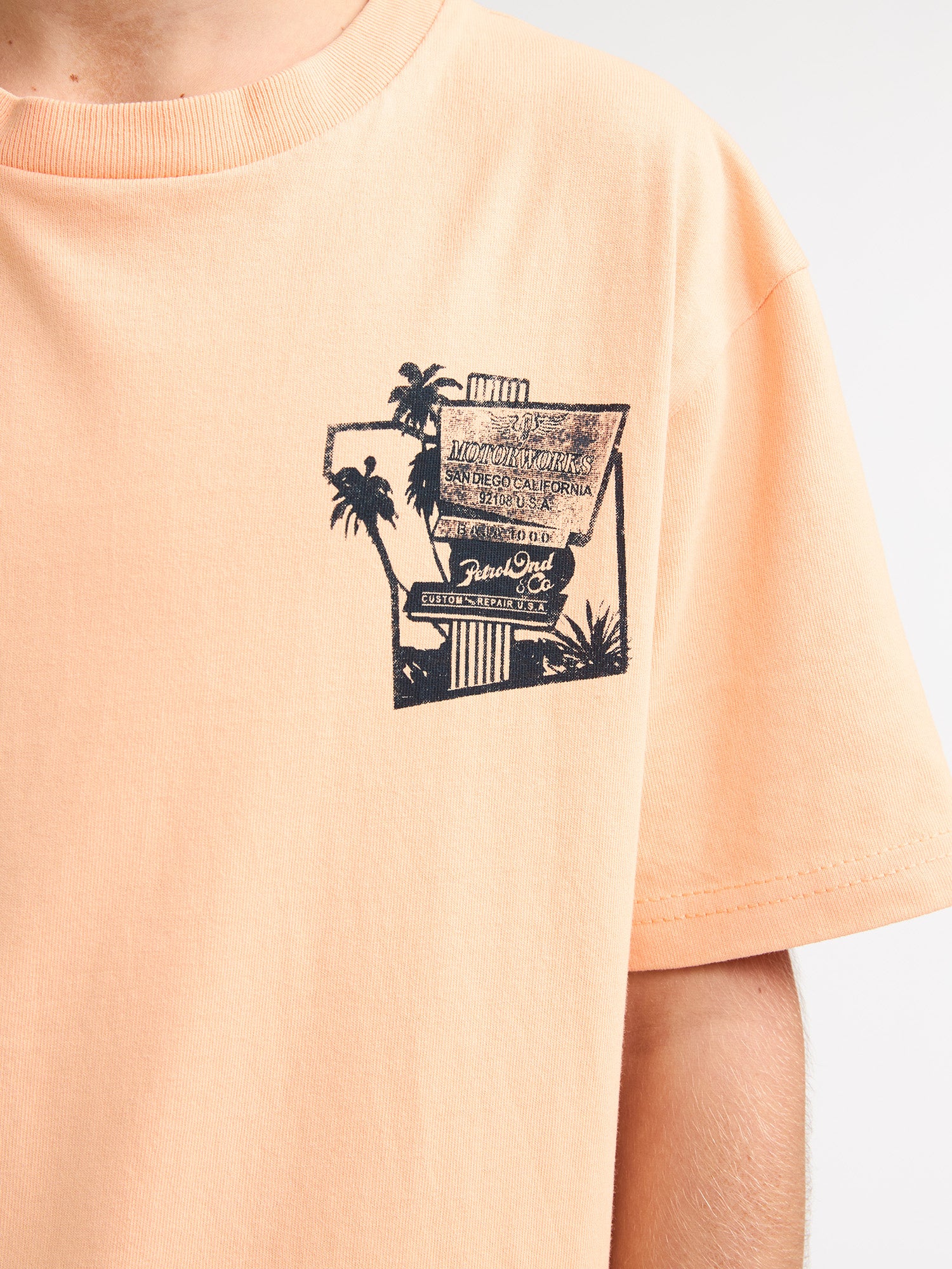 Petrol Industries Boys T-Shirt Short Sleeve Classic Print Relaxed Fit Tropical Orange