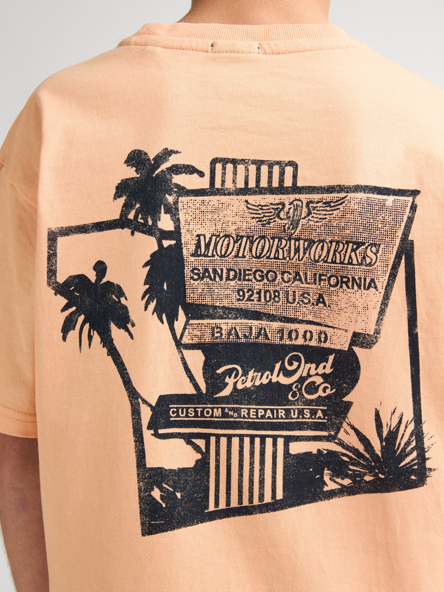 Petrol Industries Boys T-Shirt Short Sleeve Classic Print Relaxed Fit Tropical Orange