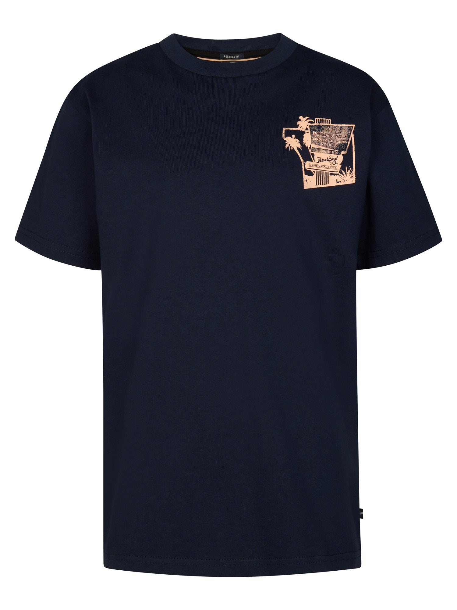 Petrol Industries Boys T-Shirt Short Sleeve Classic Print Relaxed Fit Navy Blue