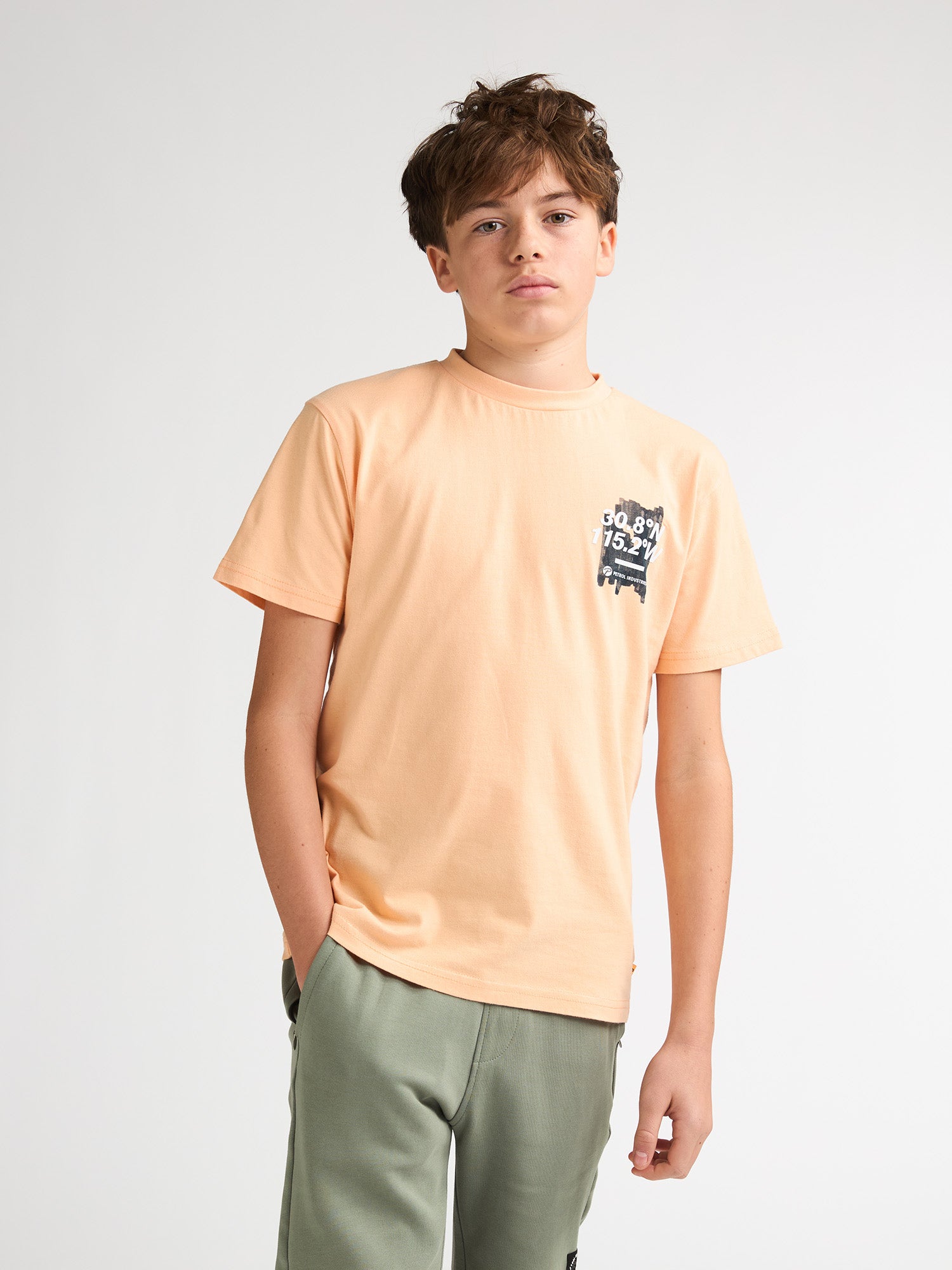 Petrol Industries Boys T-Shirt Short Sleeve Classic Print Relaxed Fit Tropical Orange
