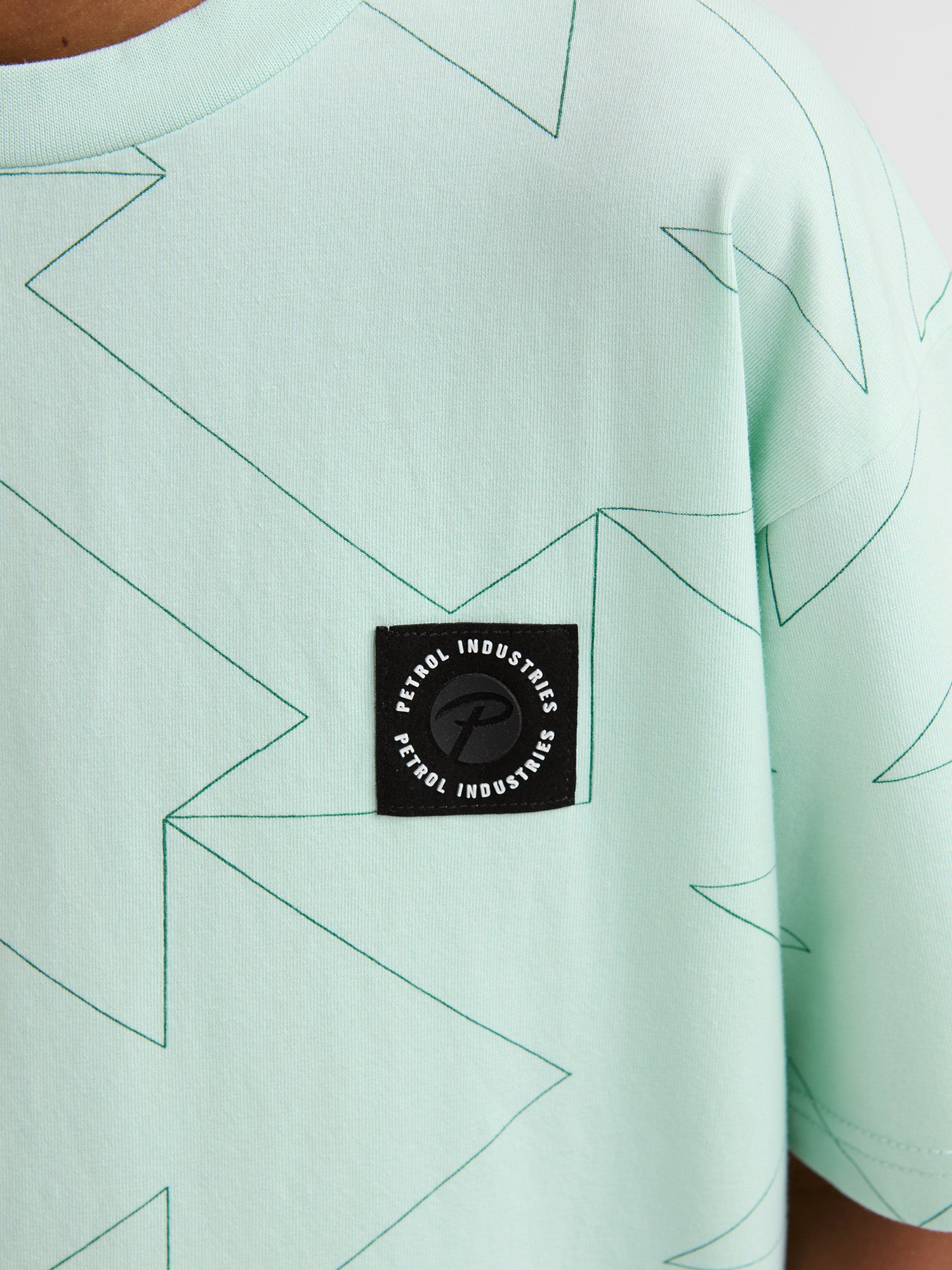 Petrol Industries Boys T-Shirt Short Sleeve All-Over Print Relaxed Fit Cool Mint