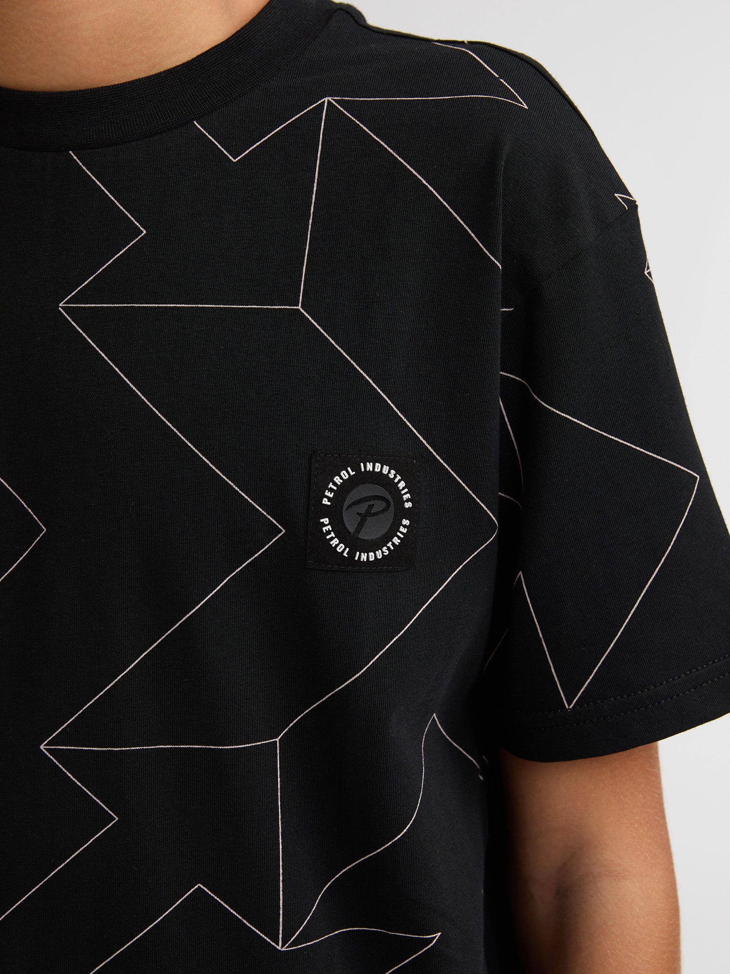 Petrol Industries Boys T-Shirt Short Sleeve All-Over Print Relaxed Fit Black