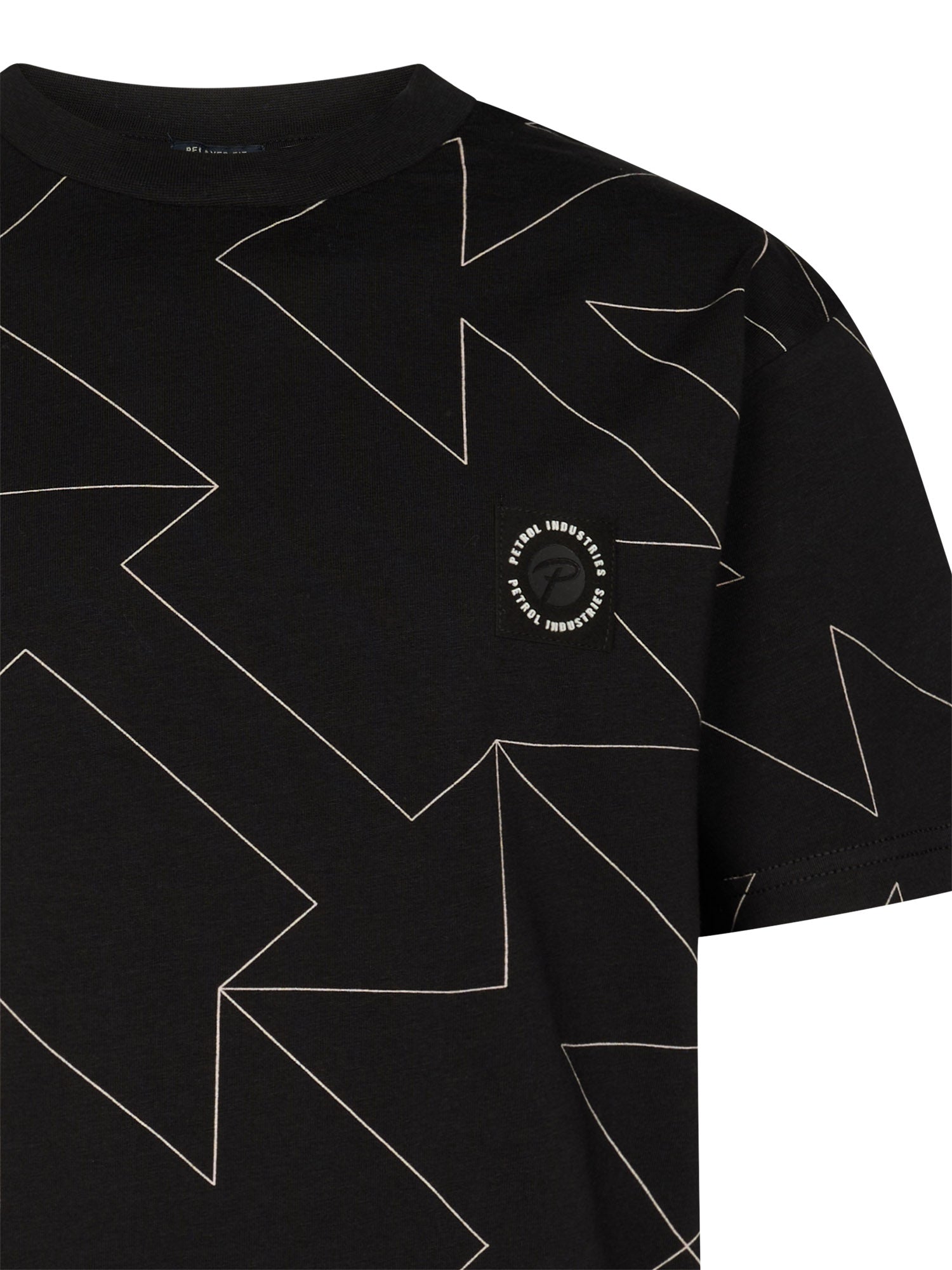 Petrol Industries Boys T-Shirt Short Sleeve All-Over Print Relaxed Fit Black