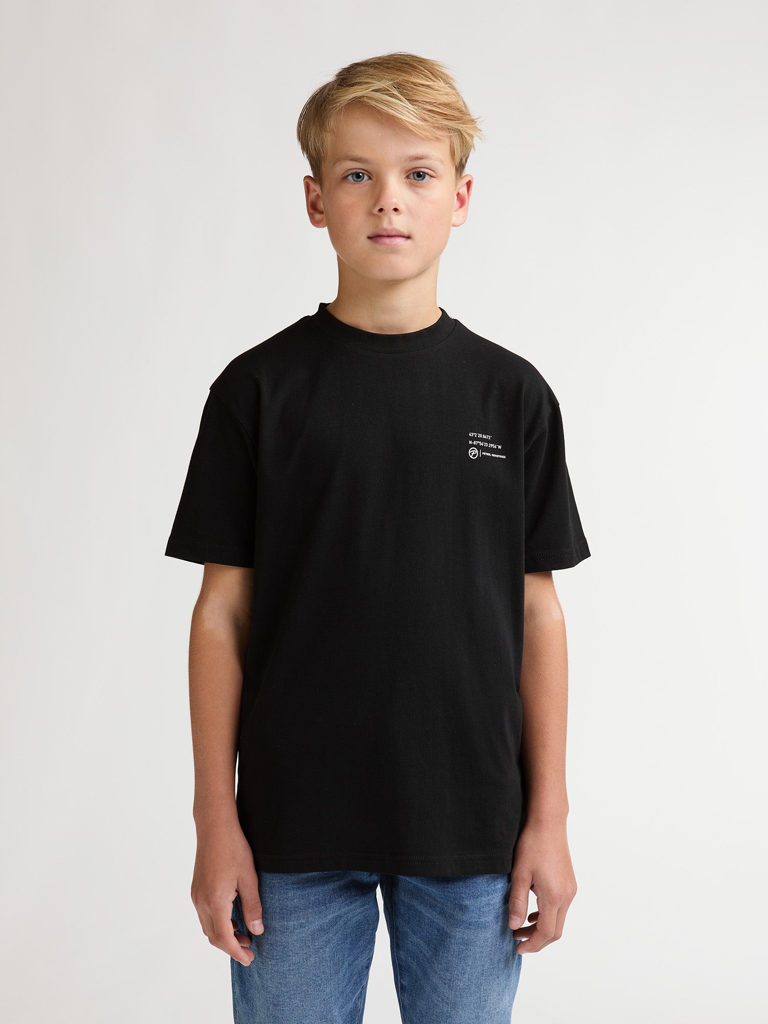 Petrol Industries Boys T-Shirt Short Sleeve Classic Print Relaxed Fit Black