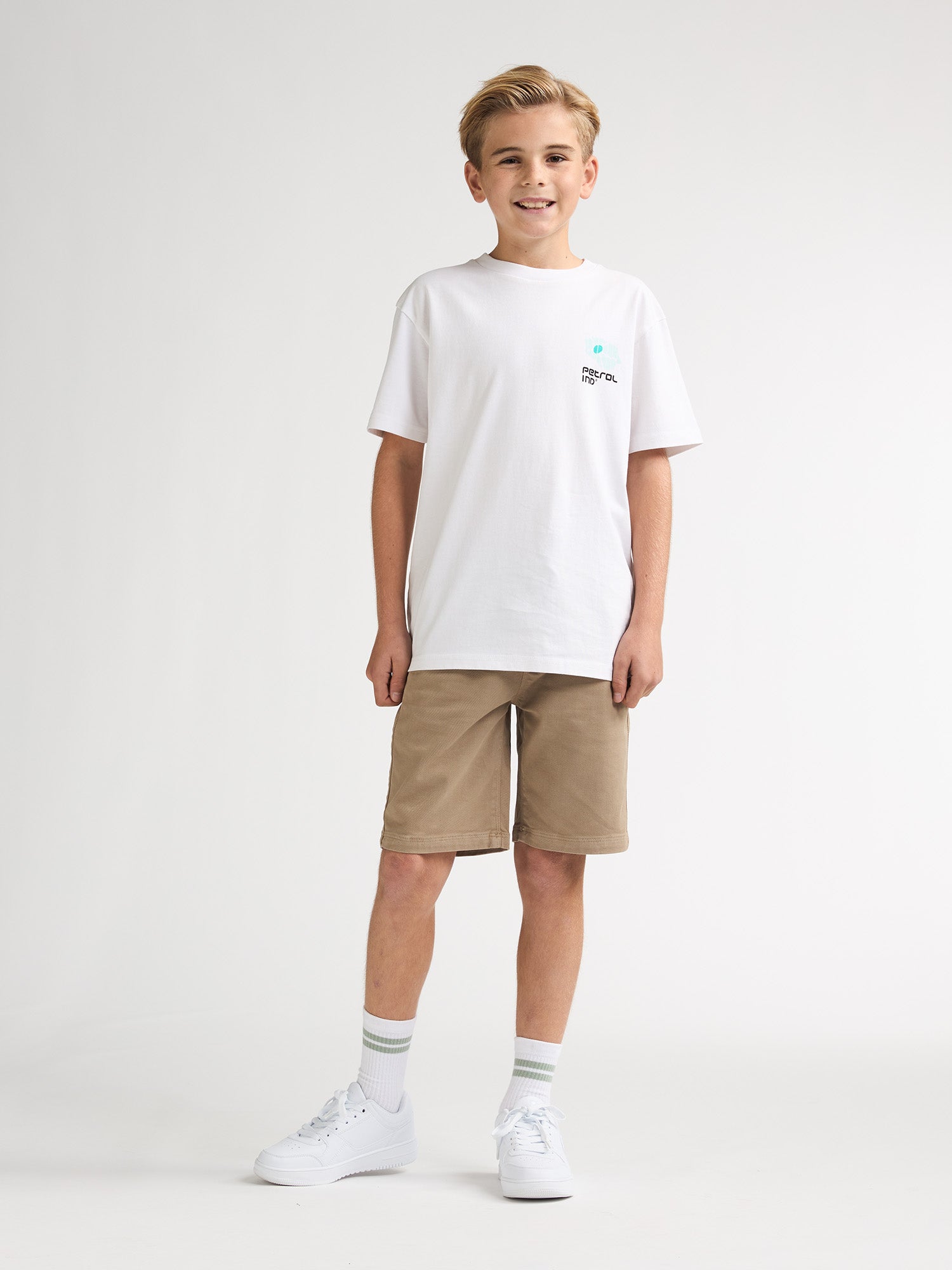 Petrol Industries Boys T-Shirt Short Sleeve Classic Print Relaxed Fit Bright White