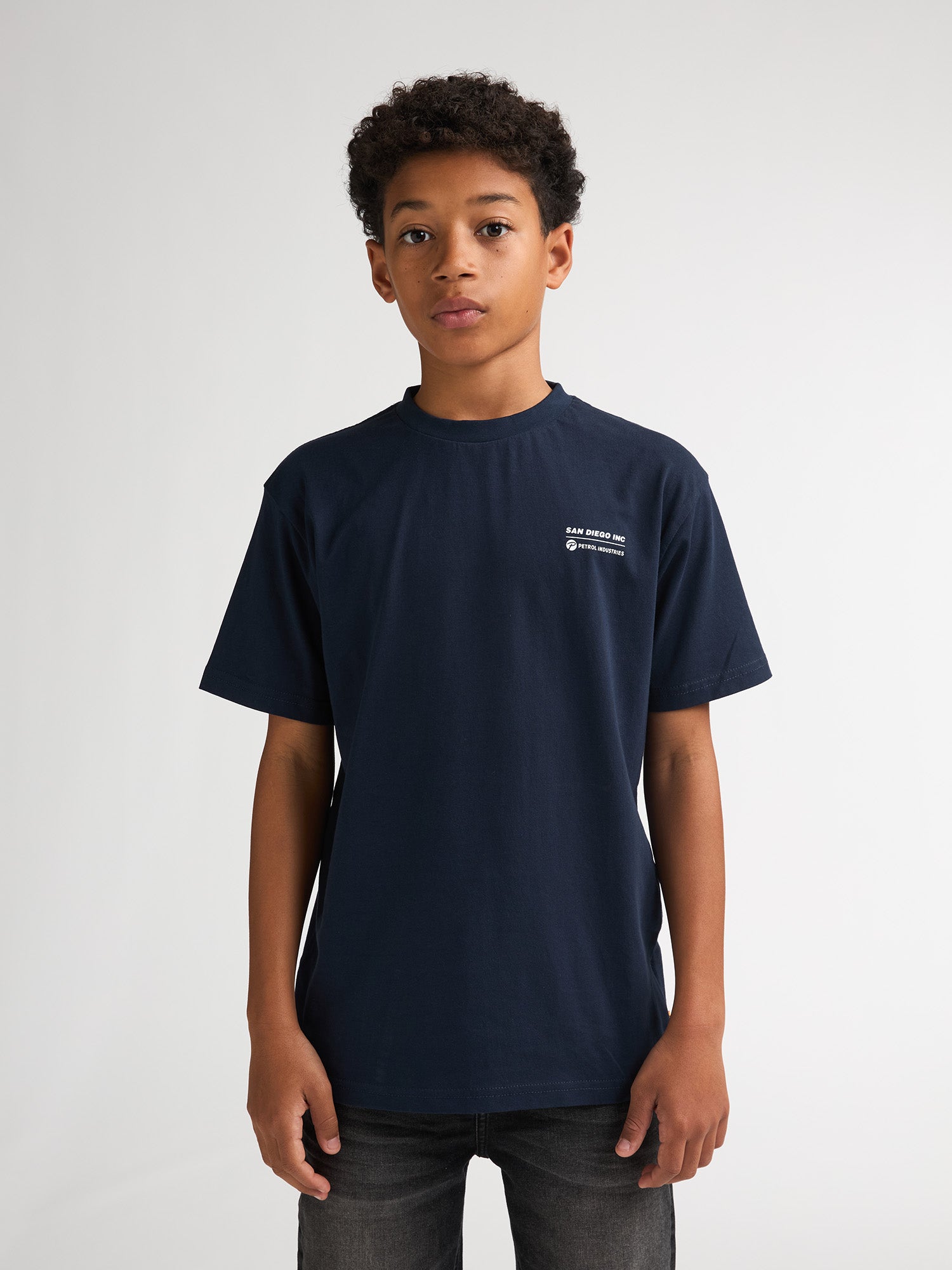 Petrol Industries Boys T-Shirt Short Sleeve Classic Print Relaxed Fit Navy Blue