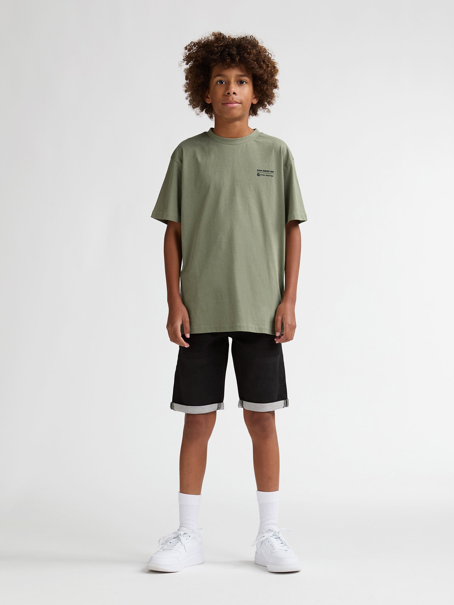 Petrol Industries Boys T-Shirt Short Sleeve Classic Print Relaxed Fit Sage