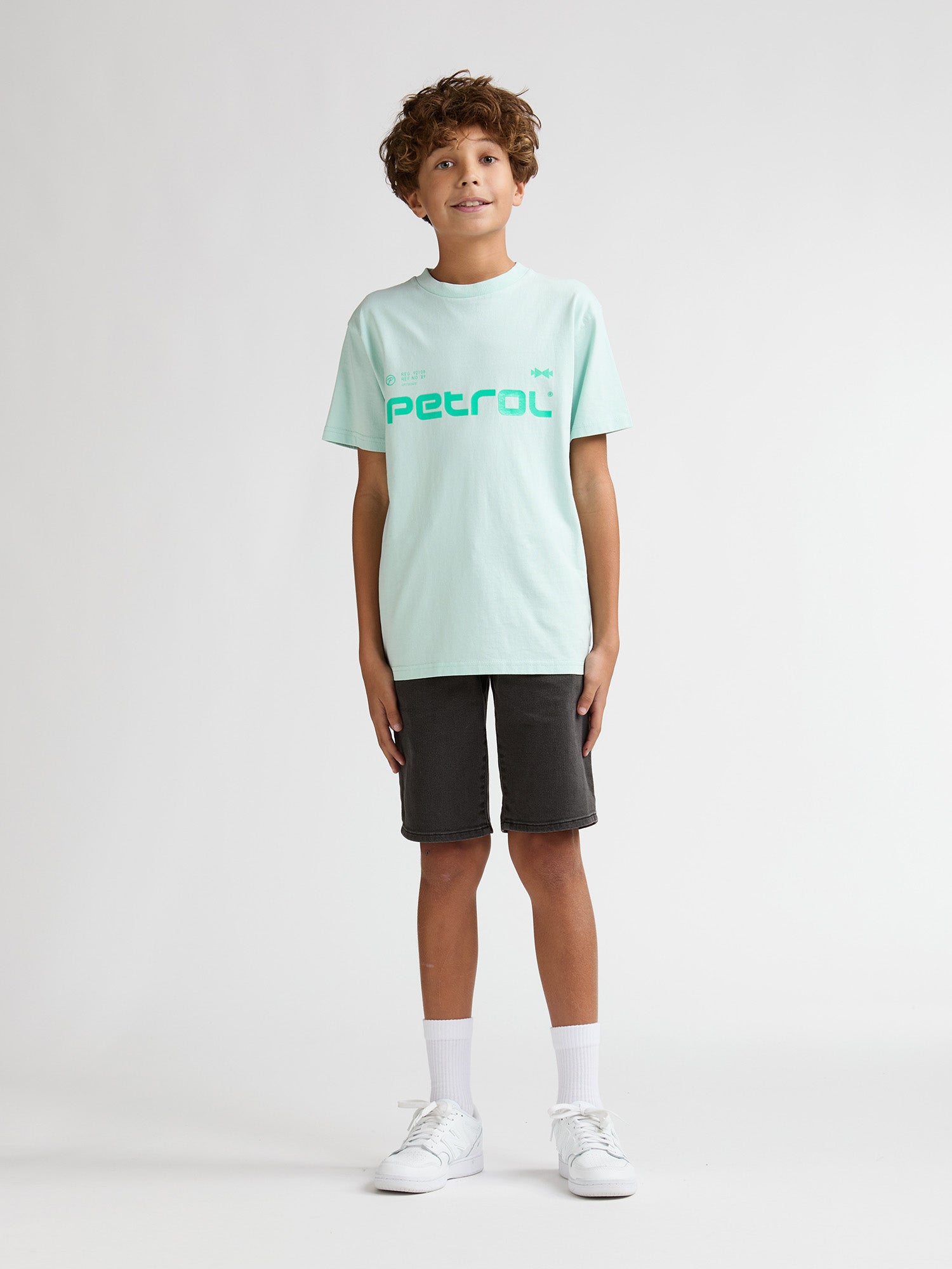 Petrol Industries Boys T-Shirt Short Sleeve Classic Print Relaxed Fit Cool Mint