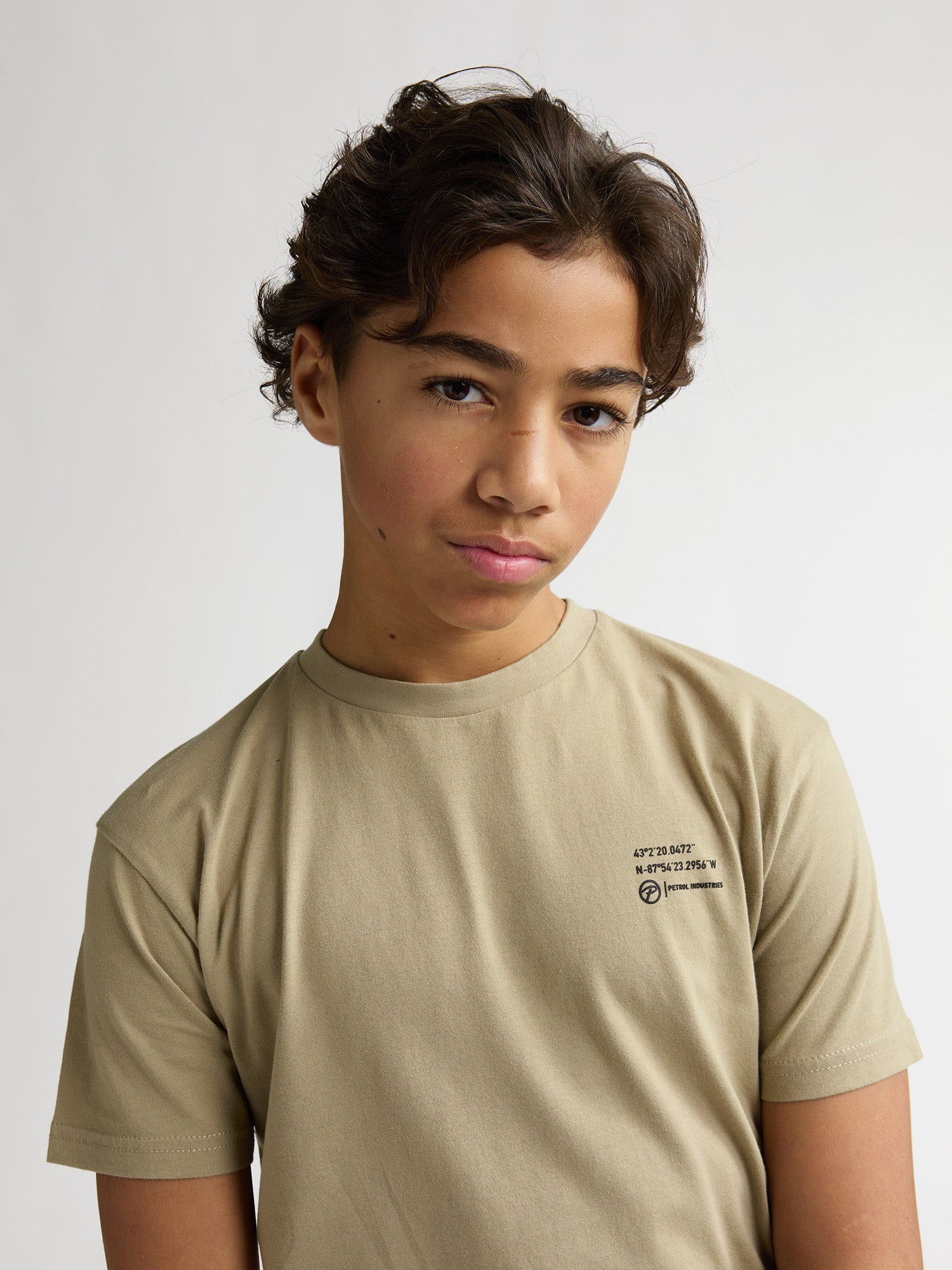 Petrol Industries Boys T-Shirt Short Sleeve Classic Print Relaxed Fit Light Tan