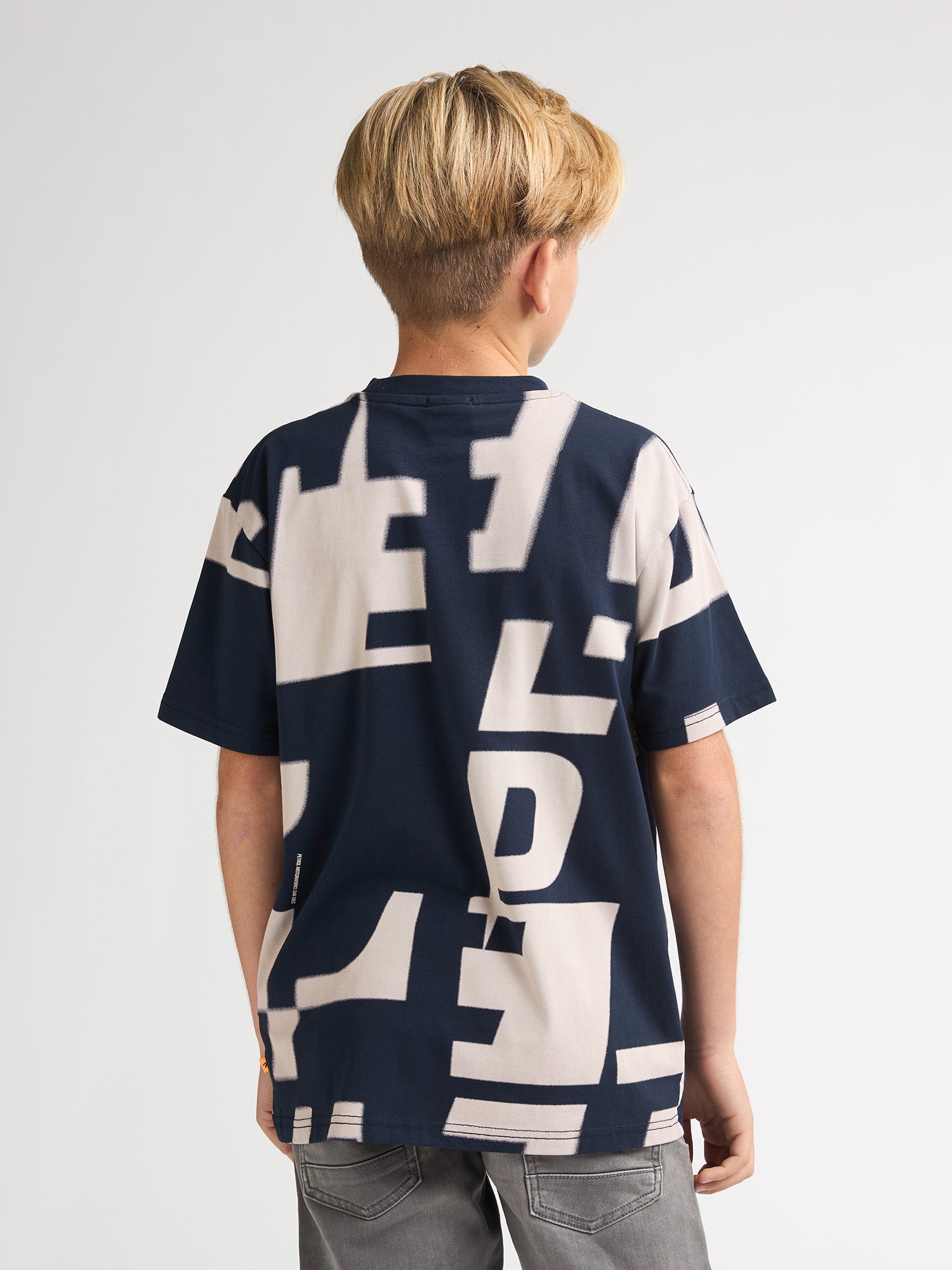 Petrol Industries Boys T-Shirt Short Sleeve All-Over Print Relaxed Fit Navy Blue