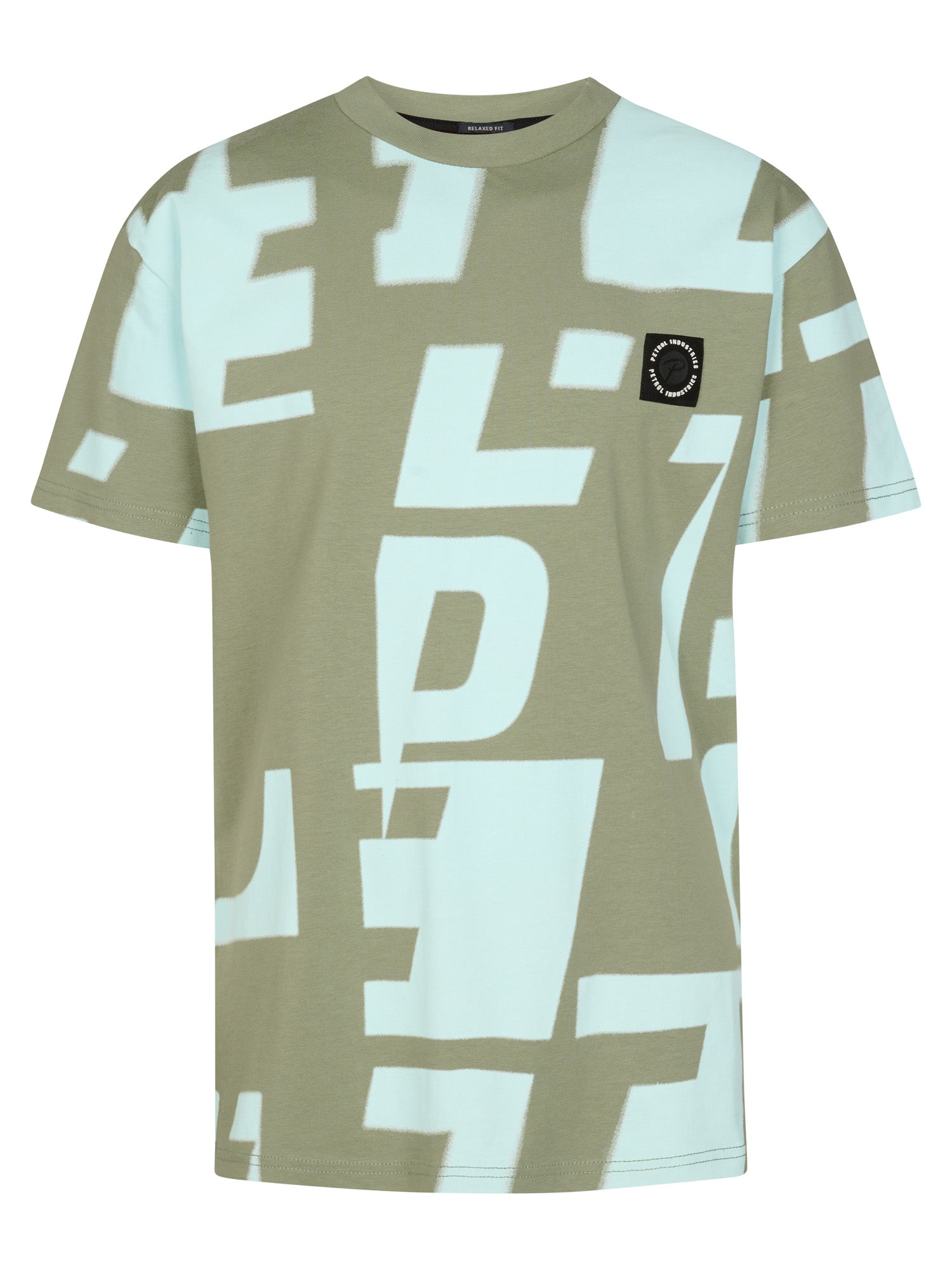 Petrol Industries Boys T-Shirt Short Sleeve All-Over Print Relaxed Fit Sage