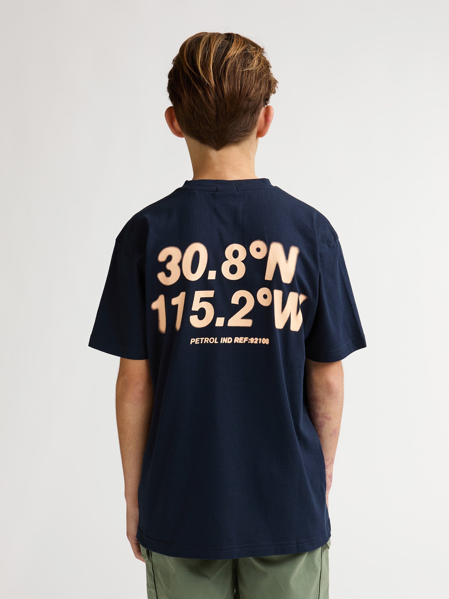 Petrol Industries Boys T-Shirt Short Sleeve Classic Print Relaxed Fit Navy Blue