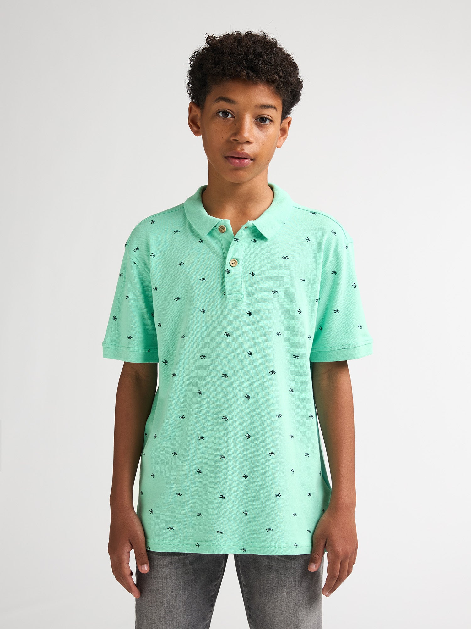 Petrol Industries Boys Polo Short Sleeve Relaxed Fit Green Aqua