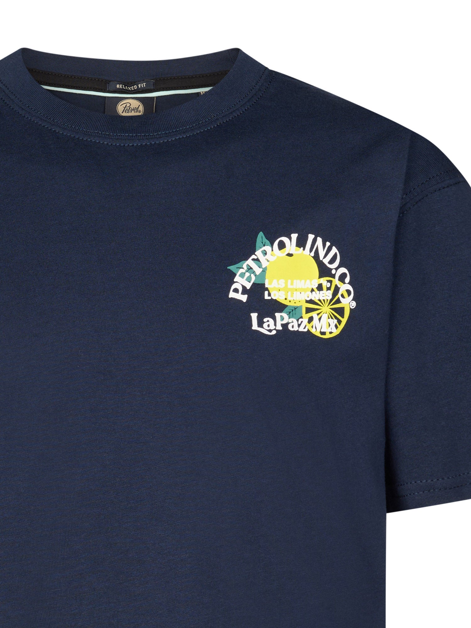 Petrol Industries Boys T-Shirt Short Sleeve Classic Print Relaxed Fit Navy Blue