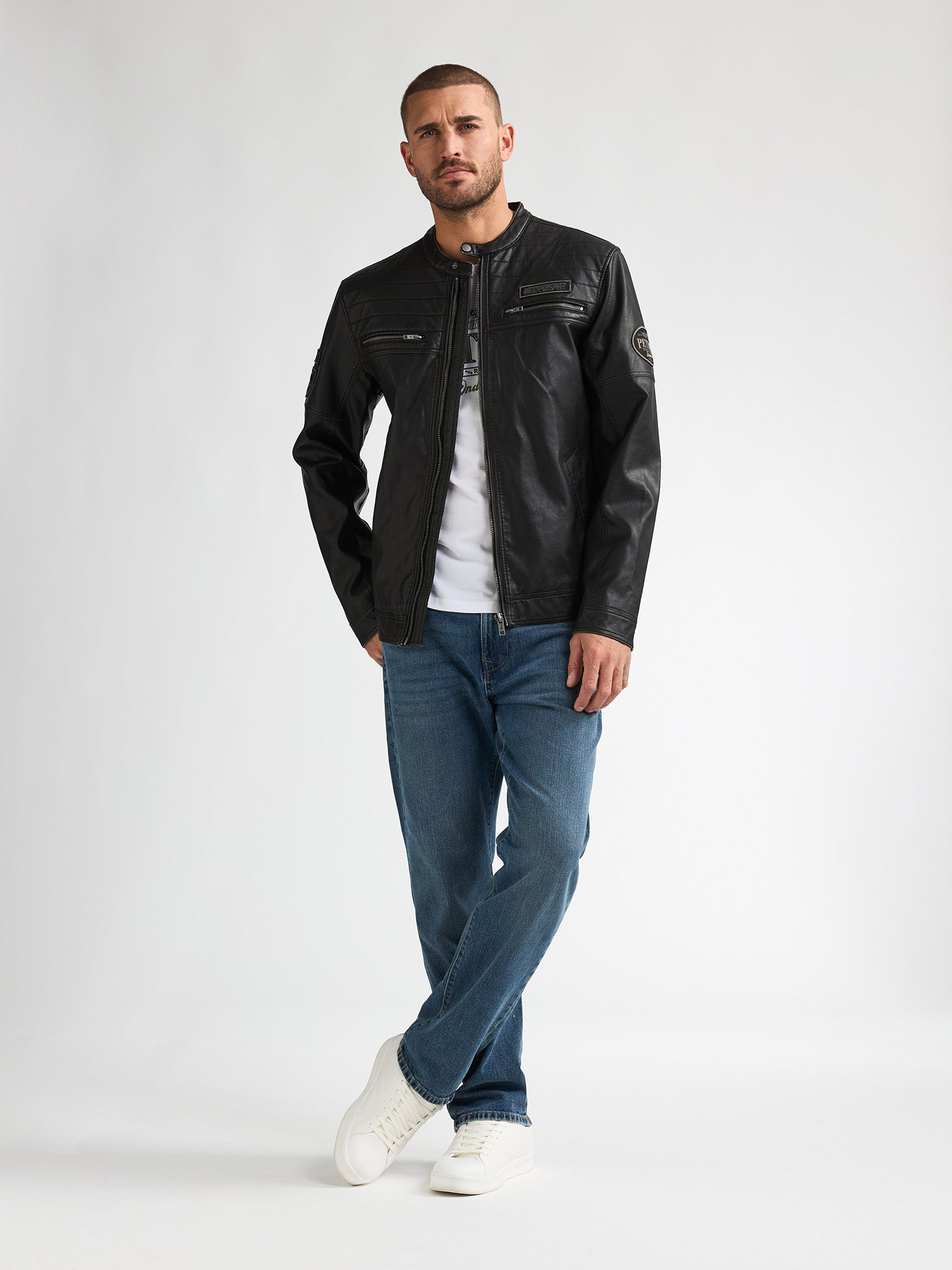 Petrol Industries Men Jacket PU Biker Fit Black