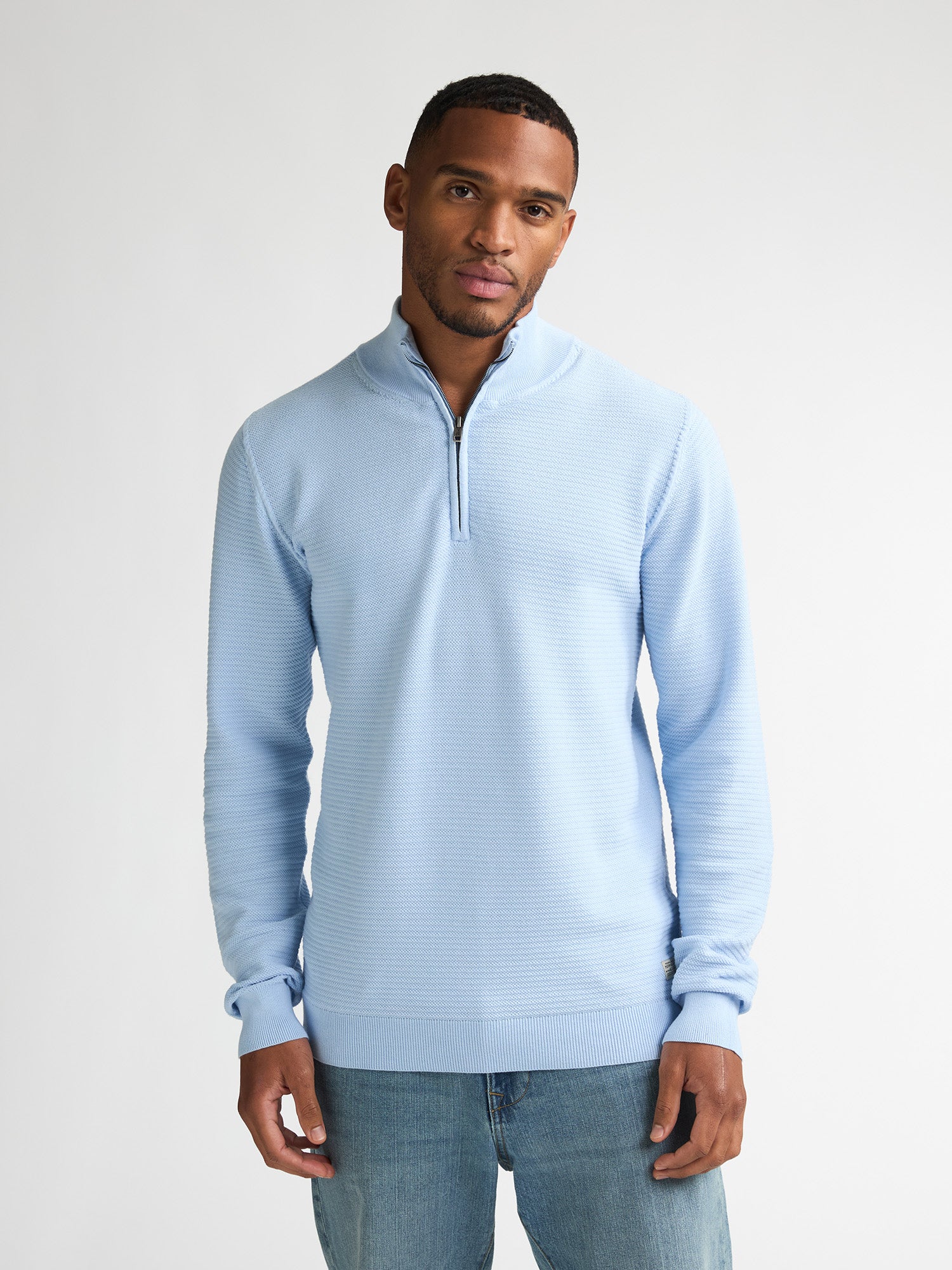 Petrol Industries Men Knitwear Collar Regular Fit Sky