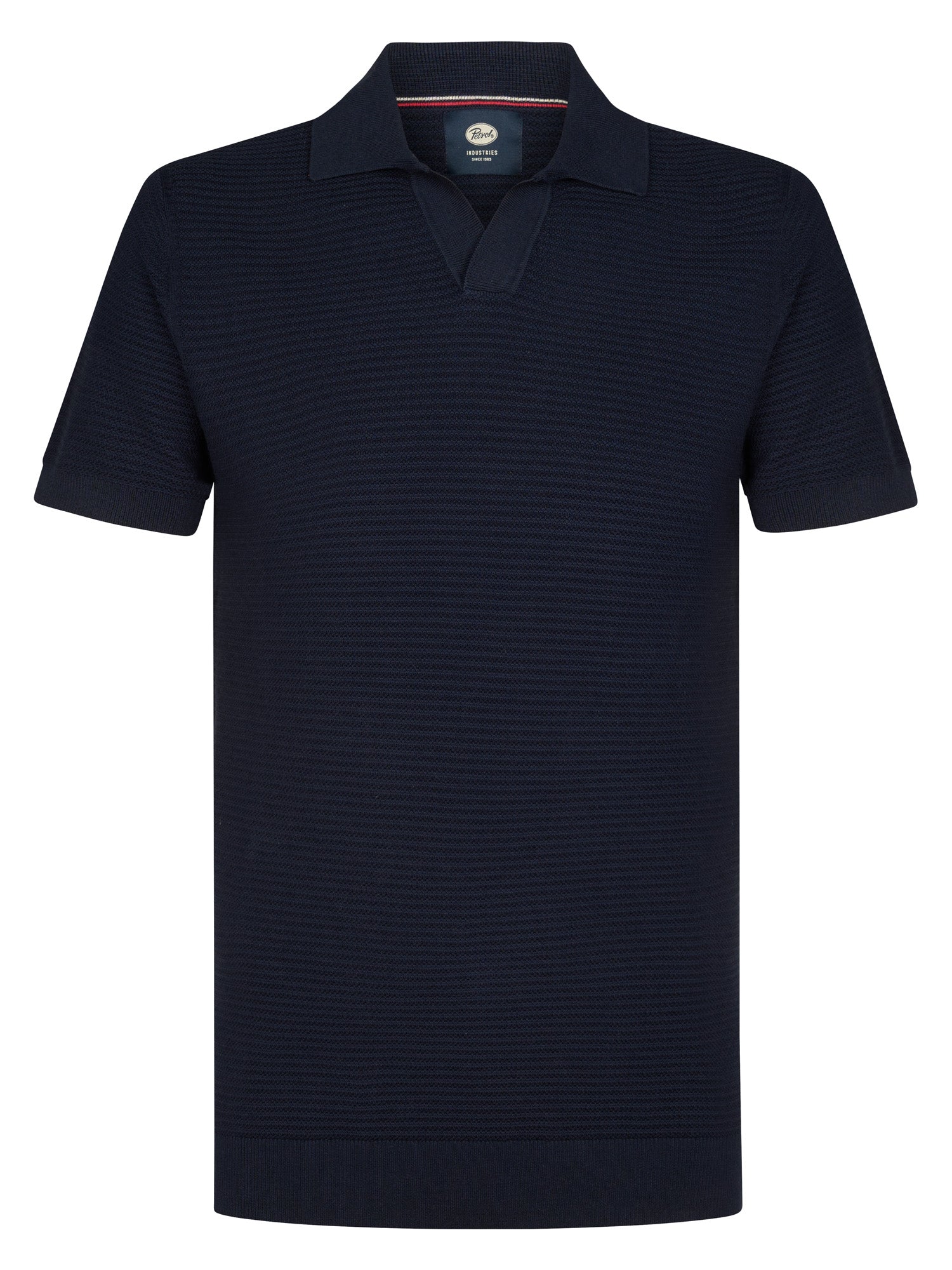 Petrol Industries Men Knitwear Polo Regular Fit Navy Blue