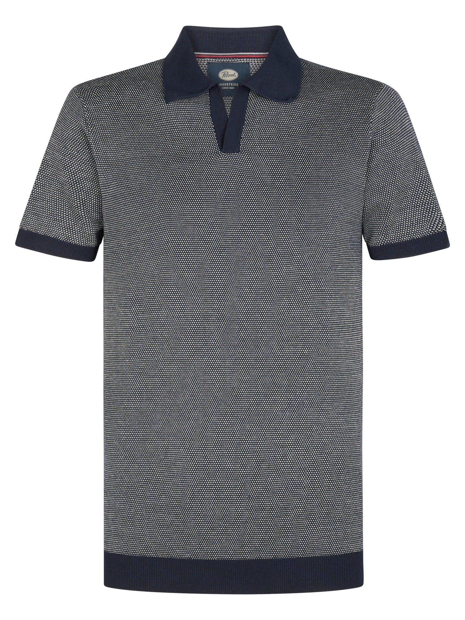 Petrol Industries Men Knitwear Polo Regular Fit Navy Blue
