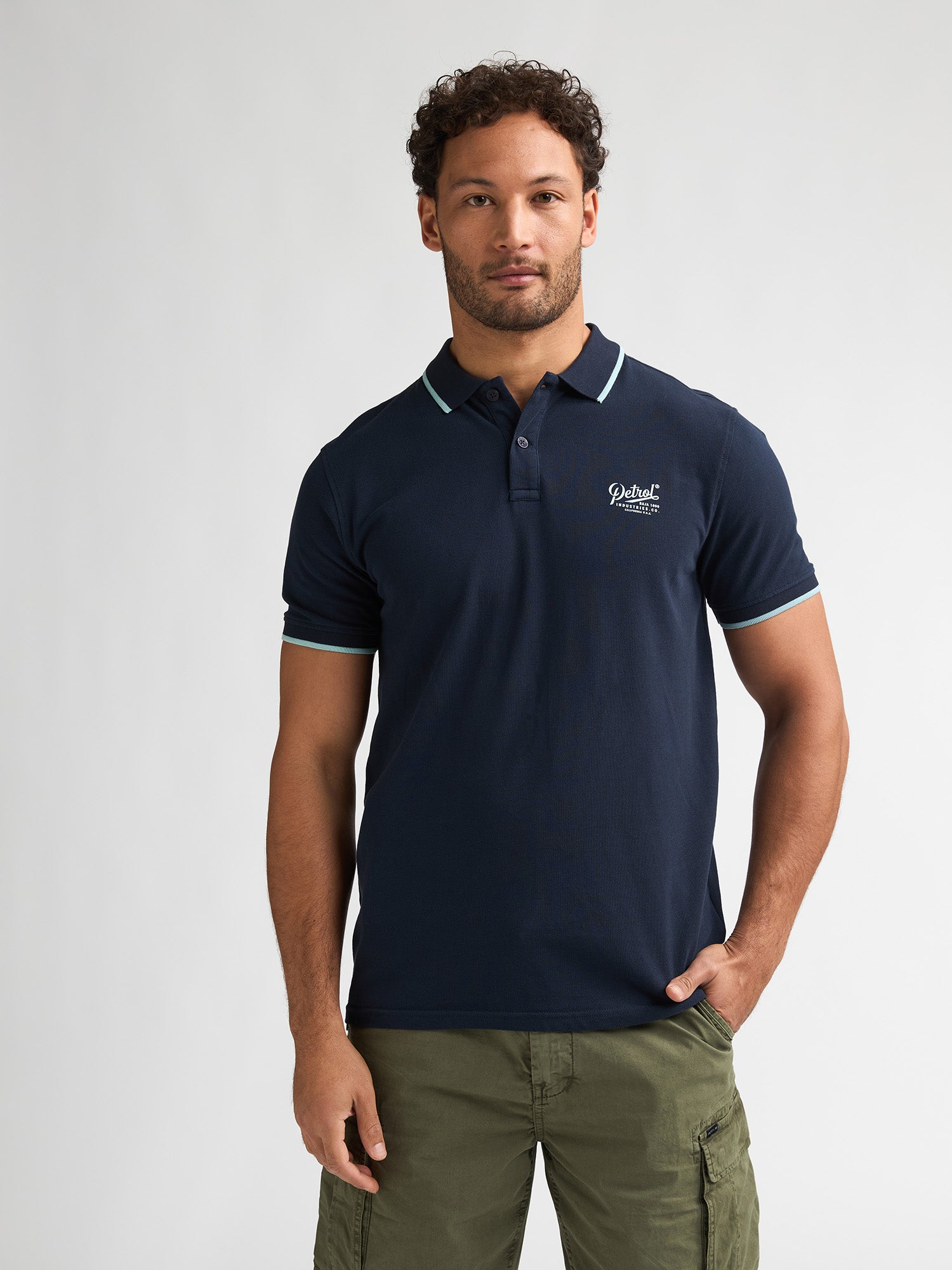 Petrol Industries Men Polo Short Sleeve Regular Fit Navy Blue
