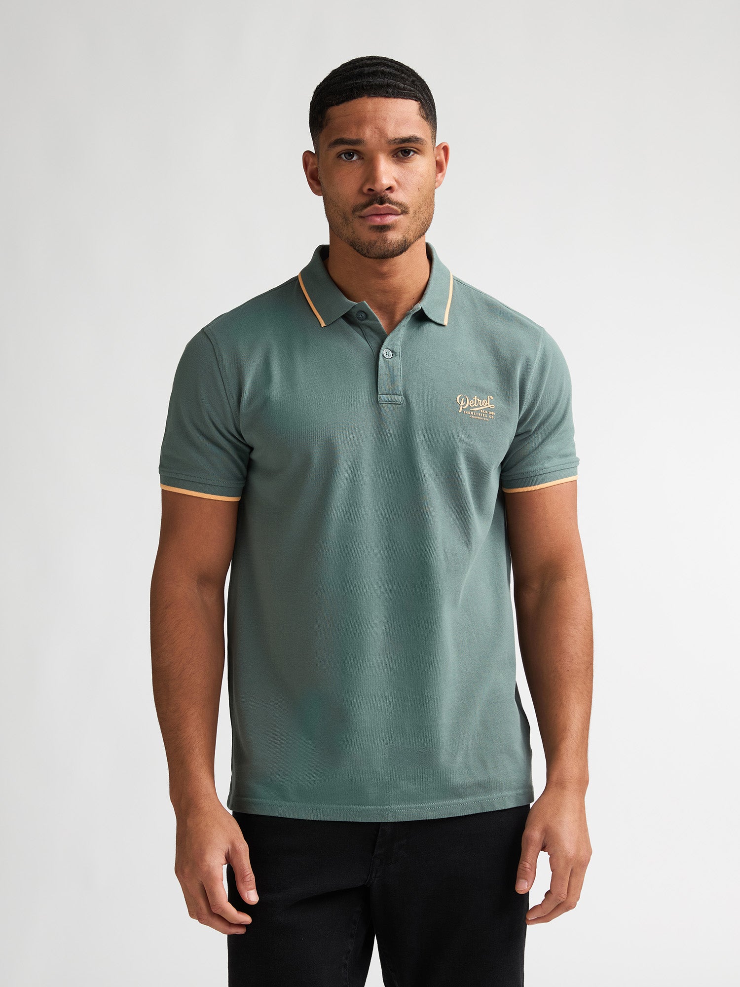 Petrol Industries Men Polo Short Sleeve Regular Fit Oil Green