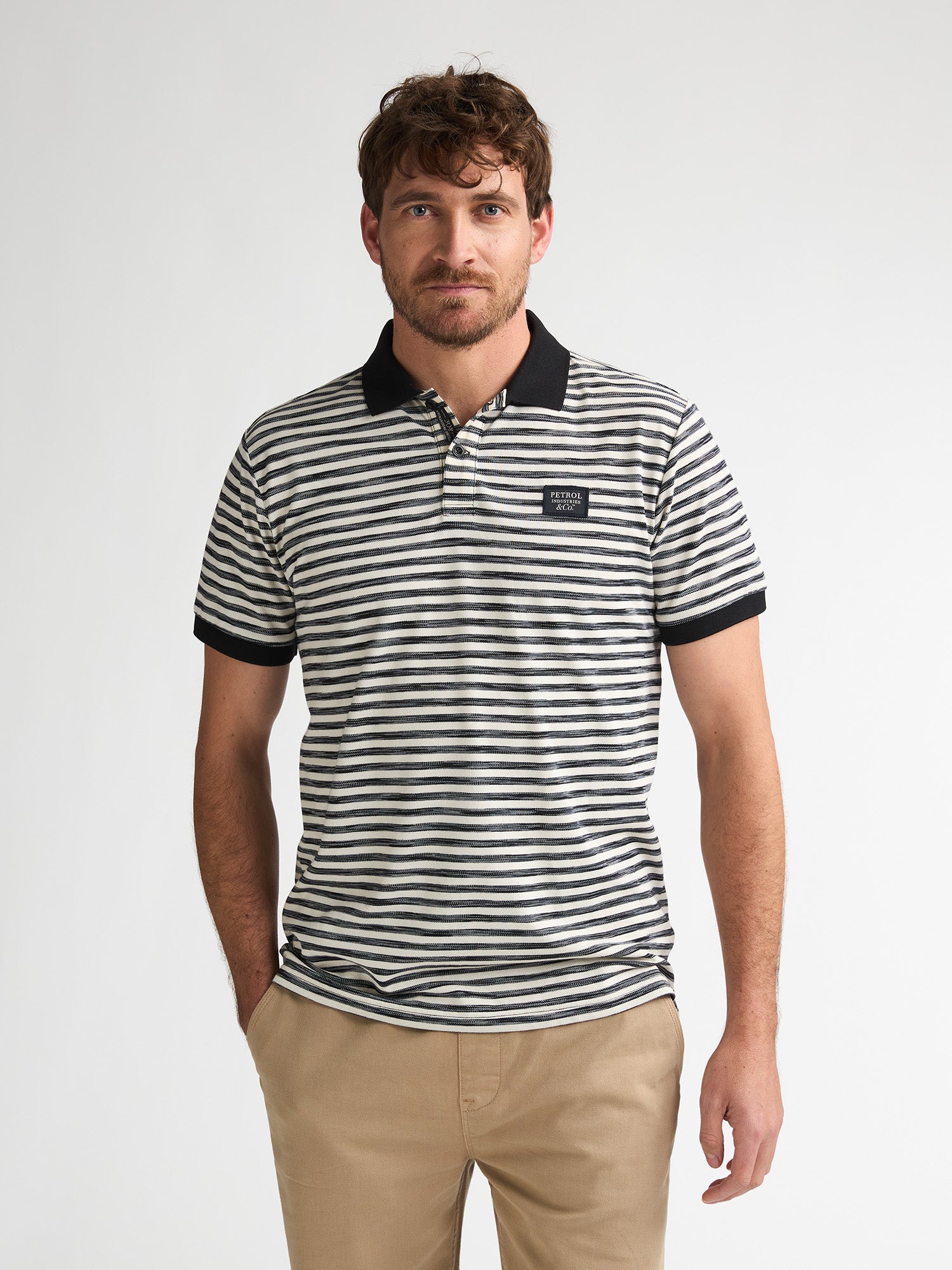 Petrol Industries Men Polo Short Sleeve Regular Fit Black