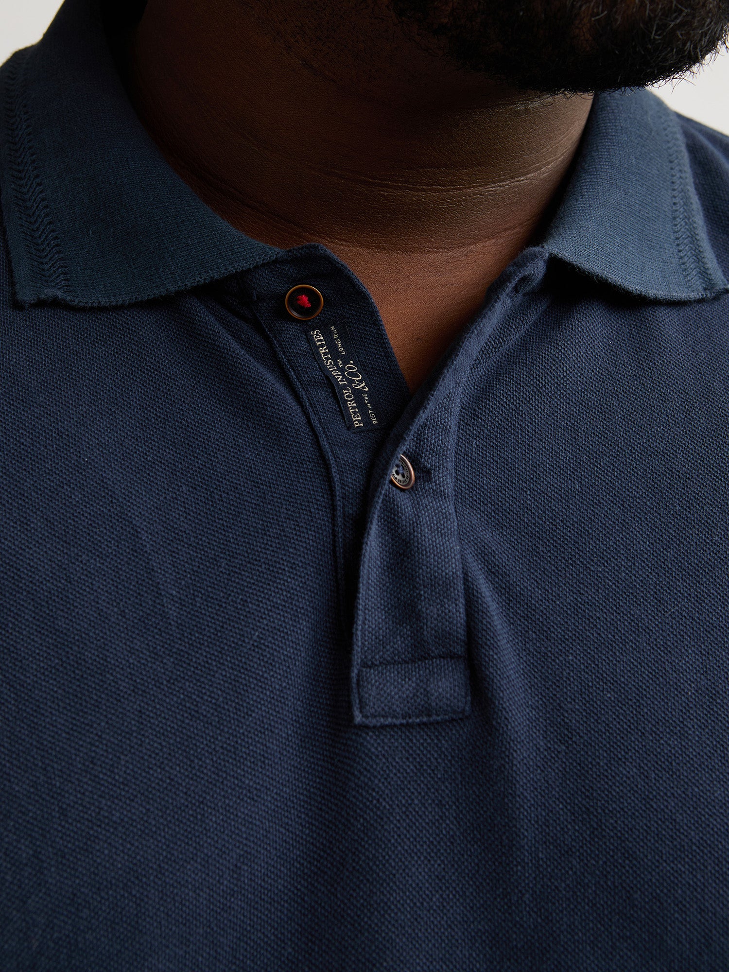 Petrol Industries Men Polo Short Sleeve Regular Plus Fit Navy Blue