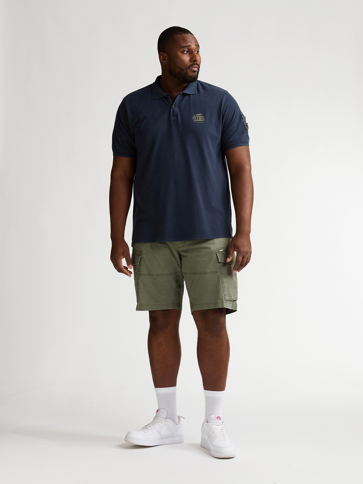 Petrol Industries Men Polo Short Sleeve Regular Plus Fit Navy Blue