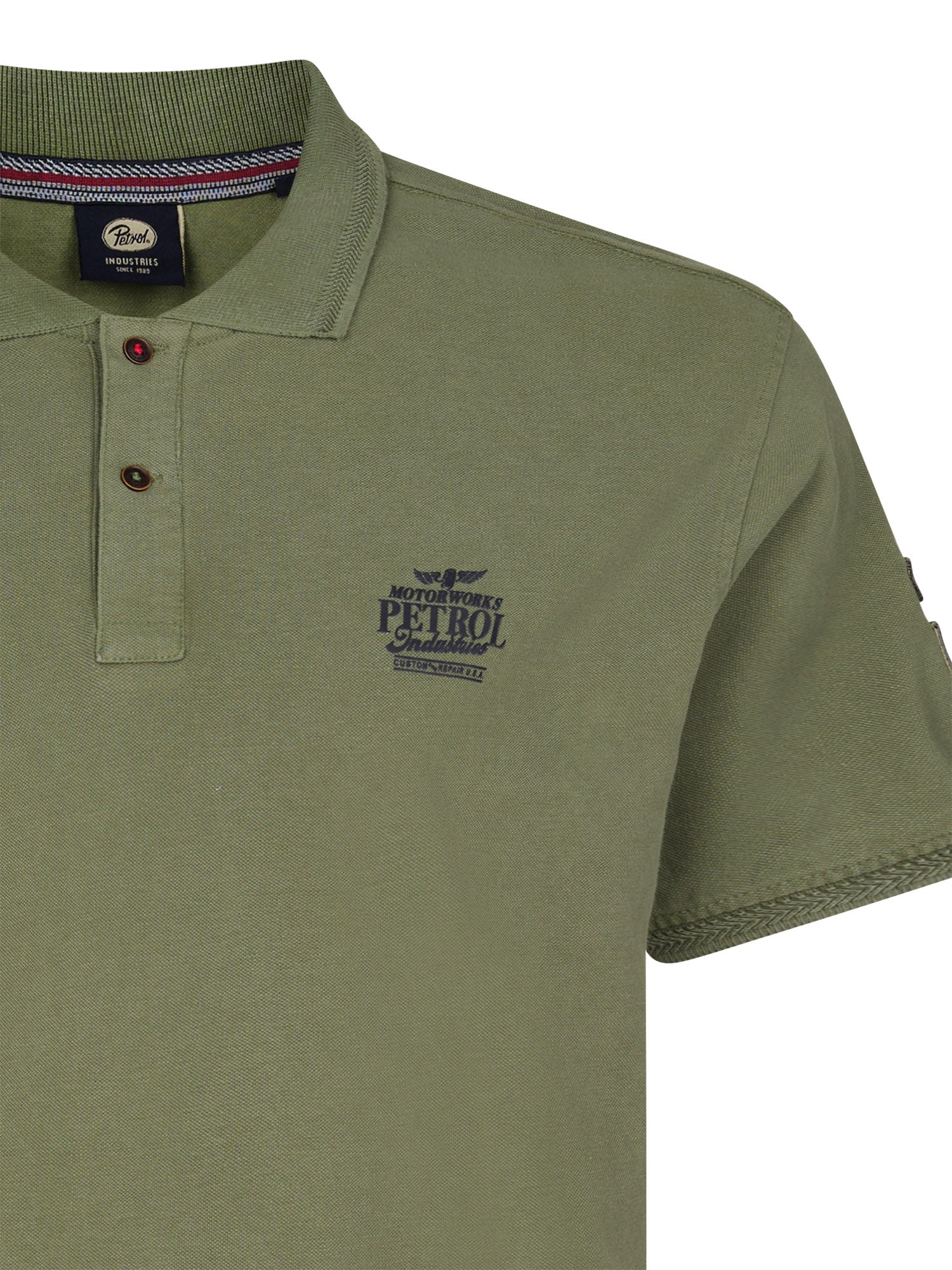Petrol Industries Men Polo Short Sleeve Regular Plus Fit Dusty Army
