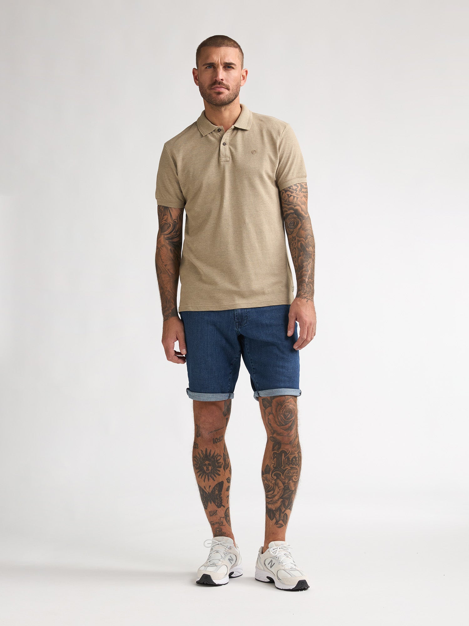 Petrol Industries Men Polo Short Sleeve Regular Fit Light Tan