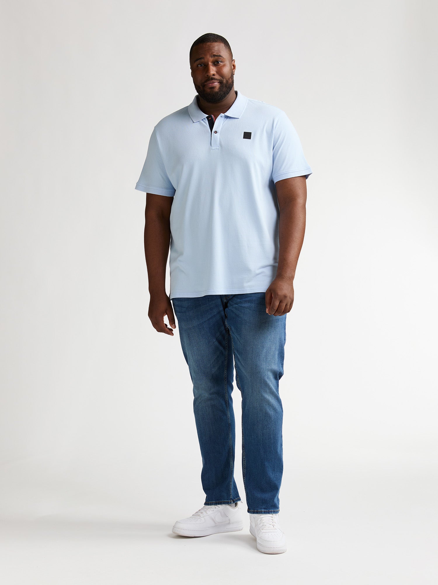 Petrol Industries Men Polo Short Sleeve Regular Plus Fit Sky