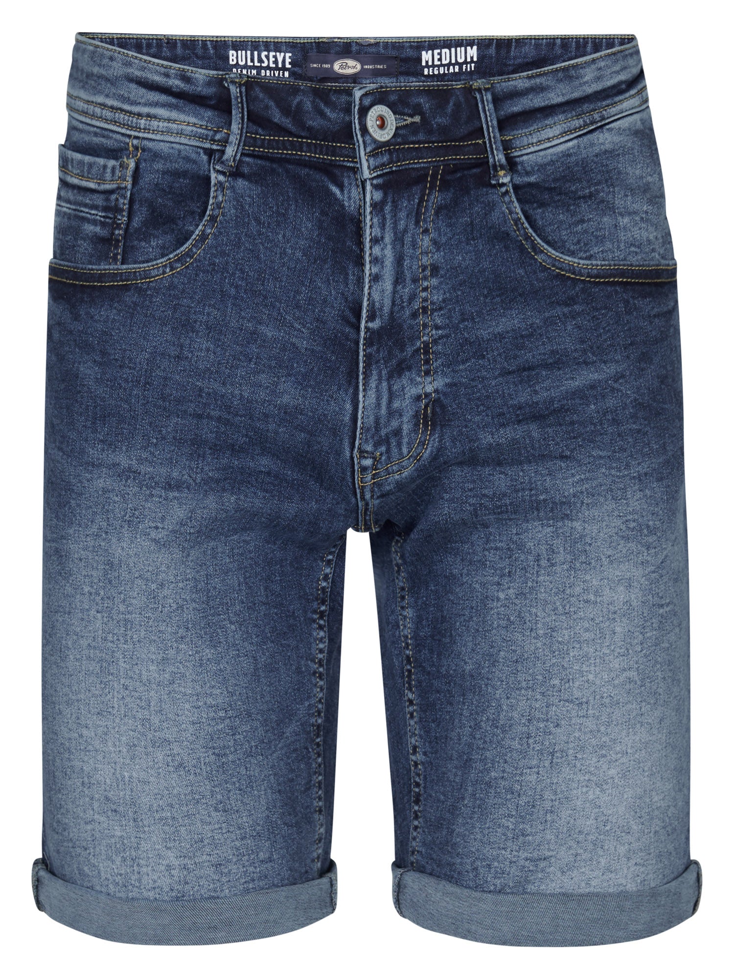 Petrol Industries Men BULLSEYE - Men Denim Short Regular Fit Regular Fit Natural Faded