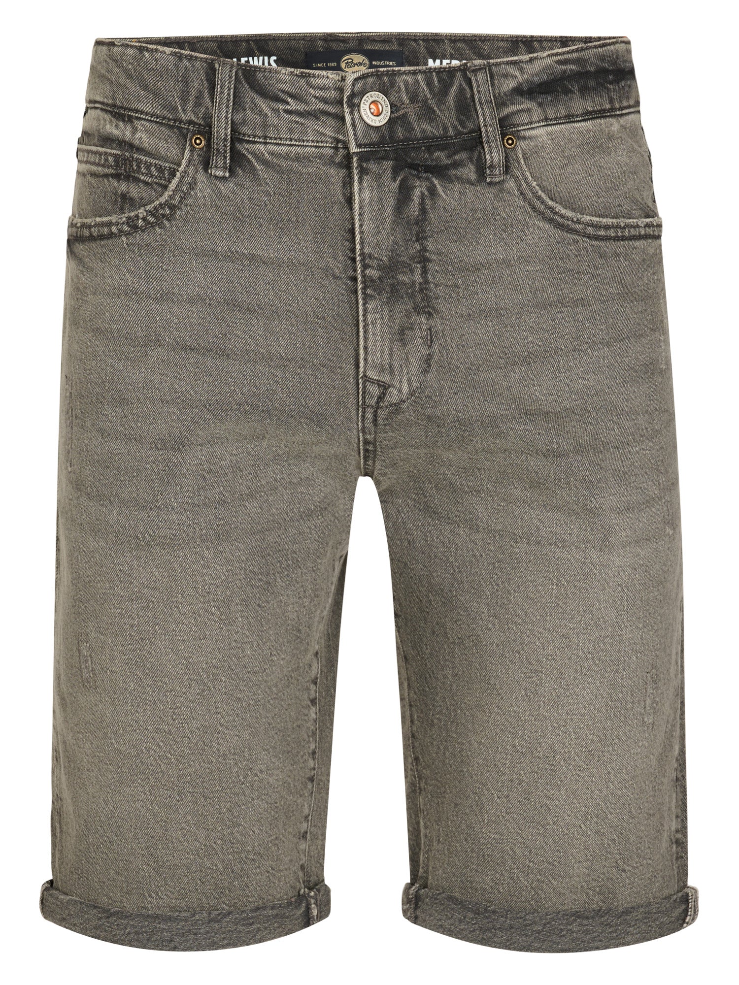 Petrol Industries Men LEWIS - Men Denim Short Loose Fit Loose Fit Worn Black