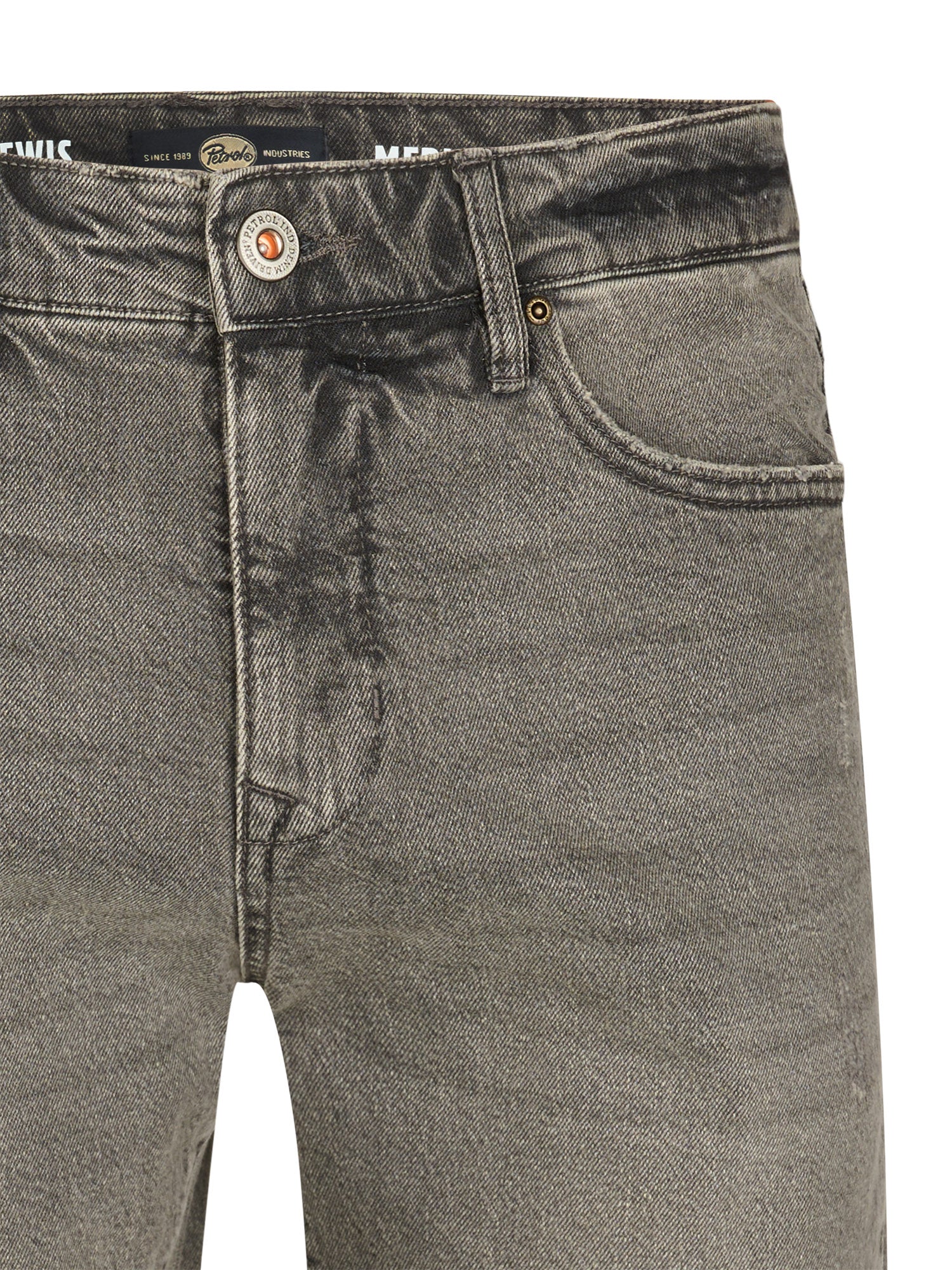 Petrol Industries Men LEWIS - Men Denim Short Loose Fit Loose Fit Worn Black