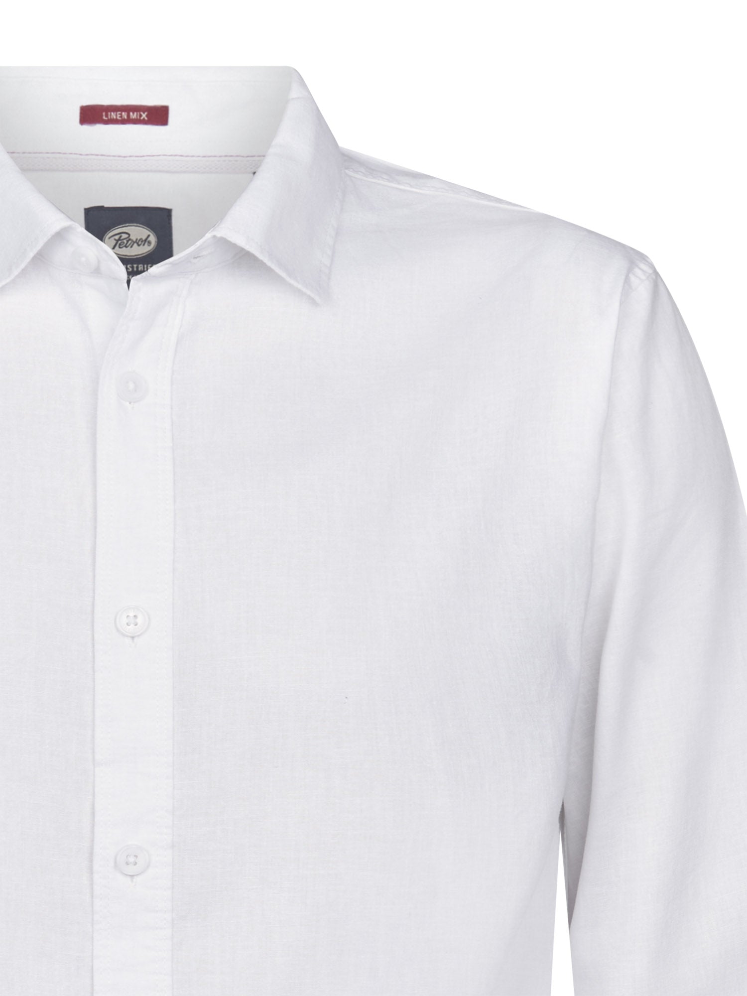 Petrol Industries Men Shirt Long Sleeve Uni Regular Fit Bright White