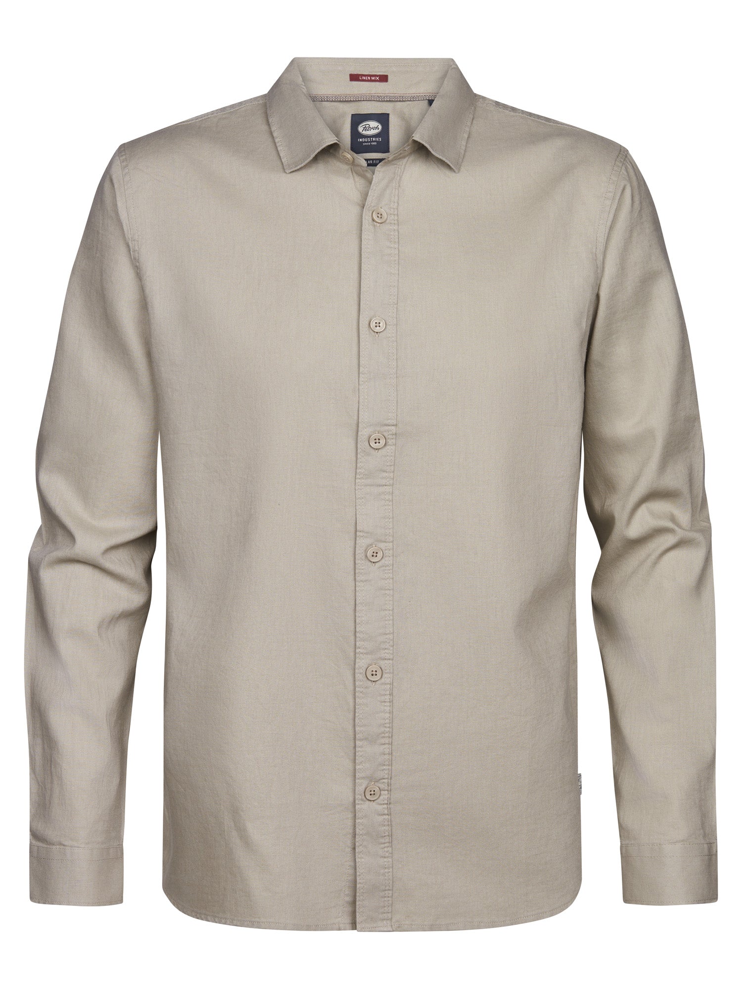 Petrol Industries Men Shirt Long Sleeve Uni Regular Fit Light Tan