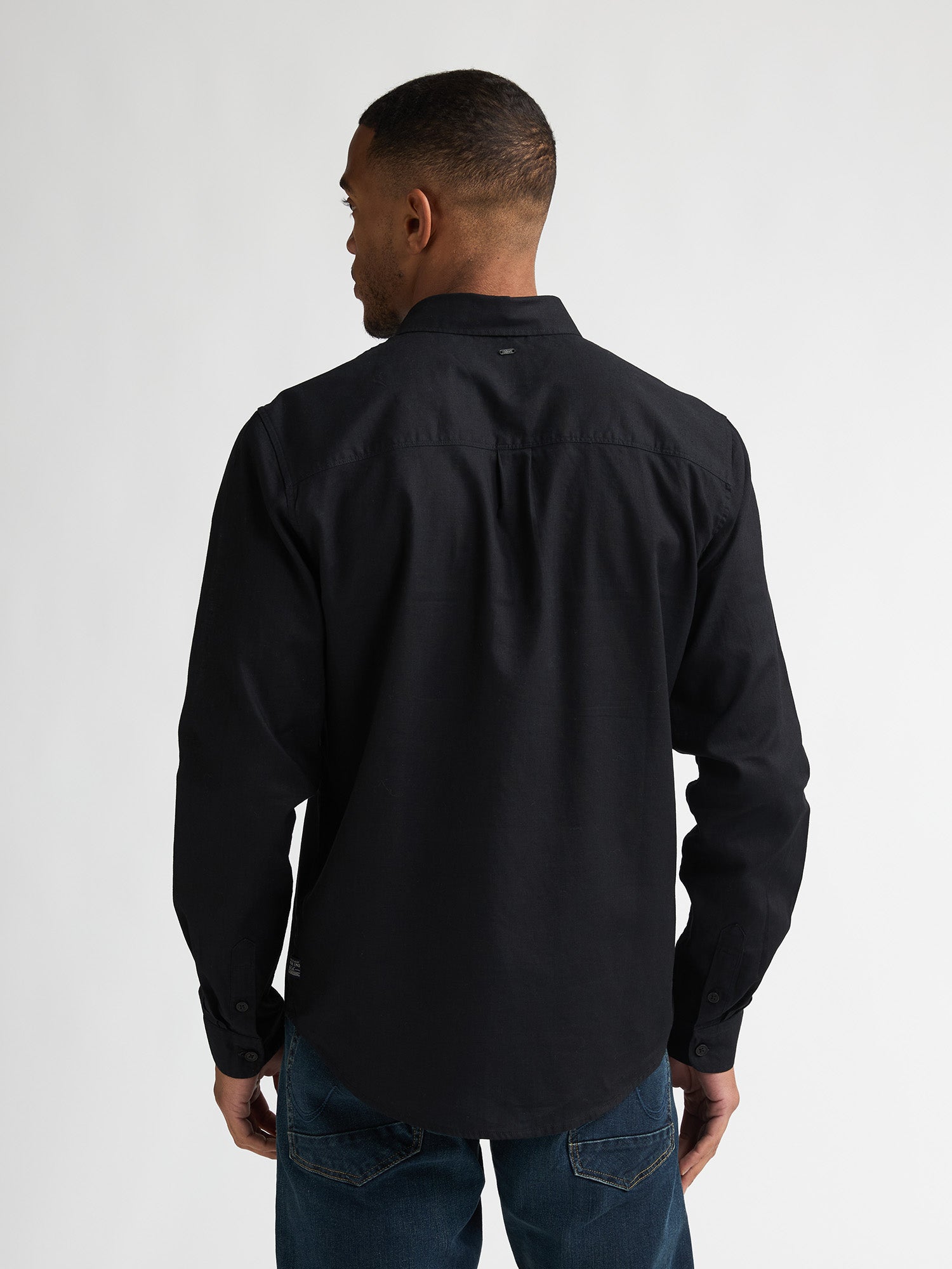 Petrol Industries Men Shirt Long Sleeve Uni Regular Fit Black
