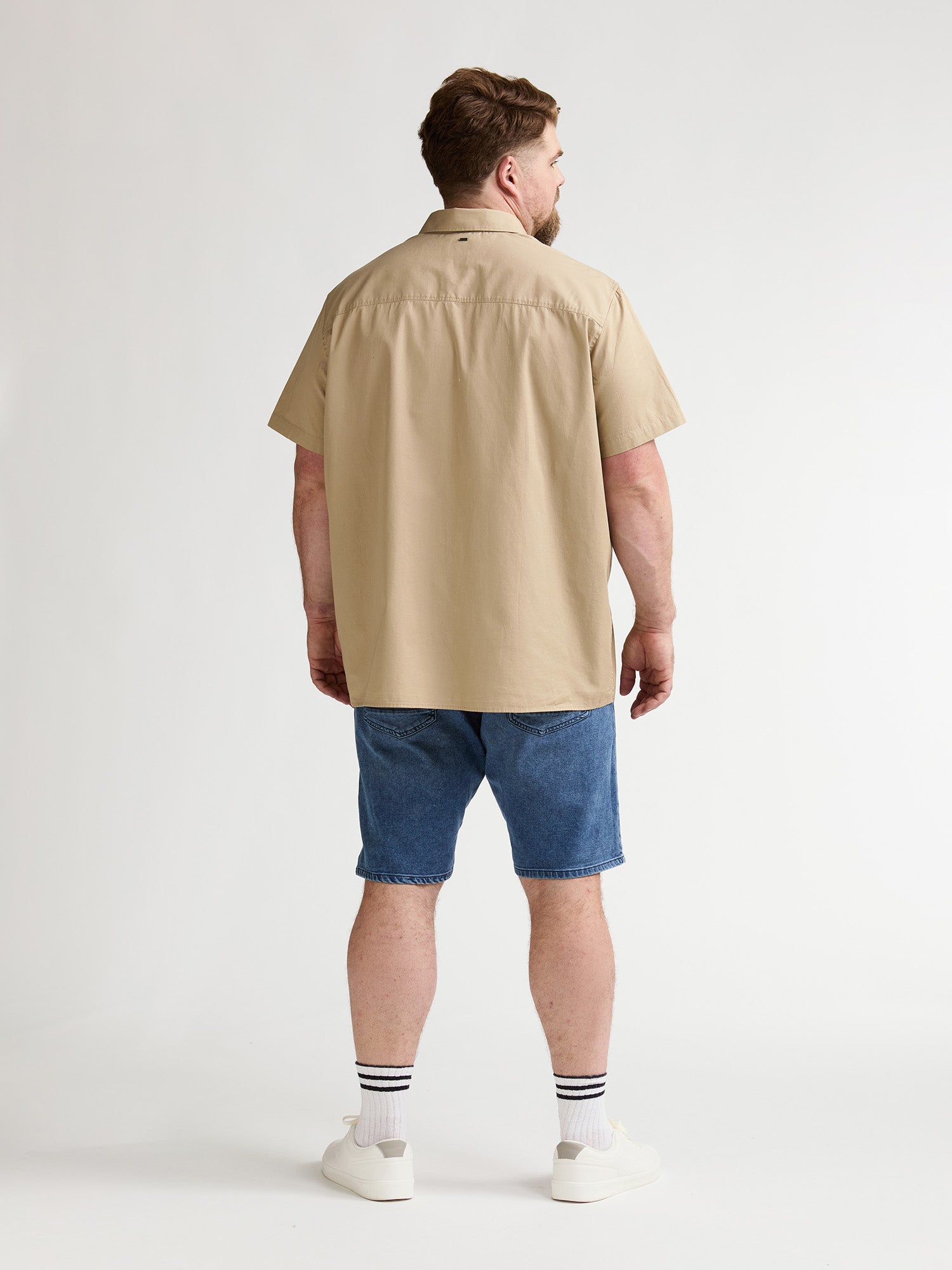 Petrol Industries Men Shirt Short Sleeve Uni Regular Plus Fit Light Tan