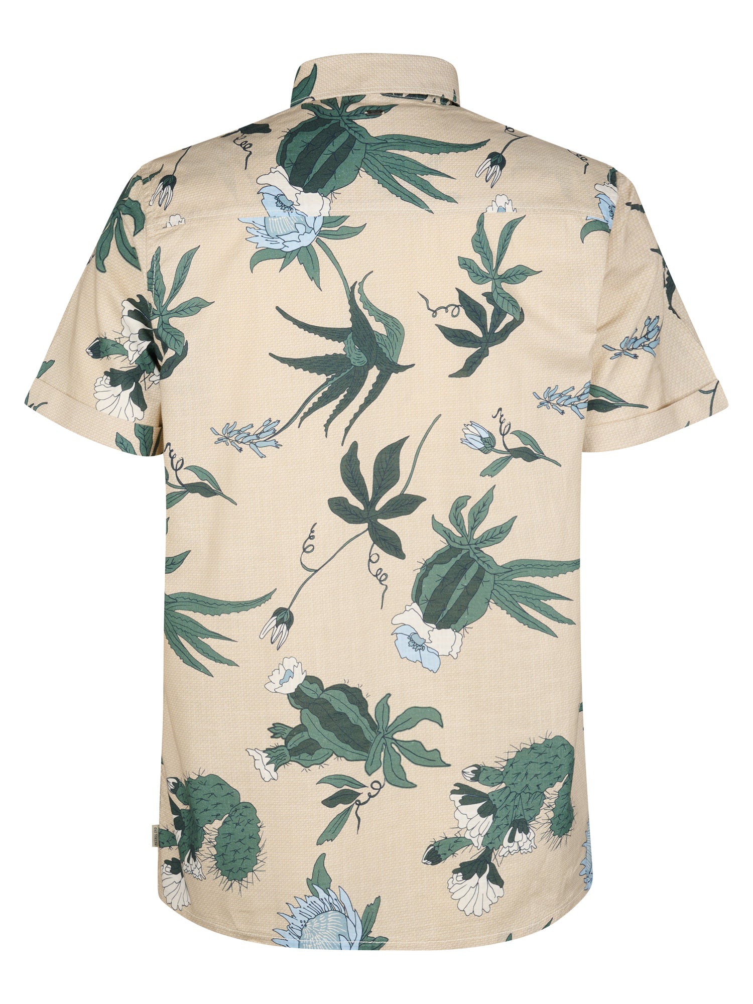 Petrol Industries Men Shirt Short Sleeve All-Over Print Regular Fit Light Tan
